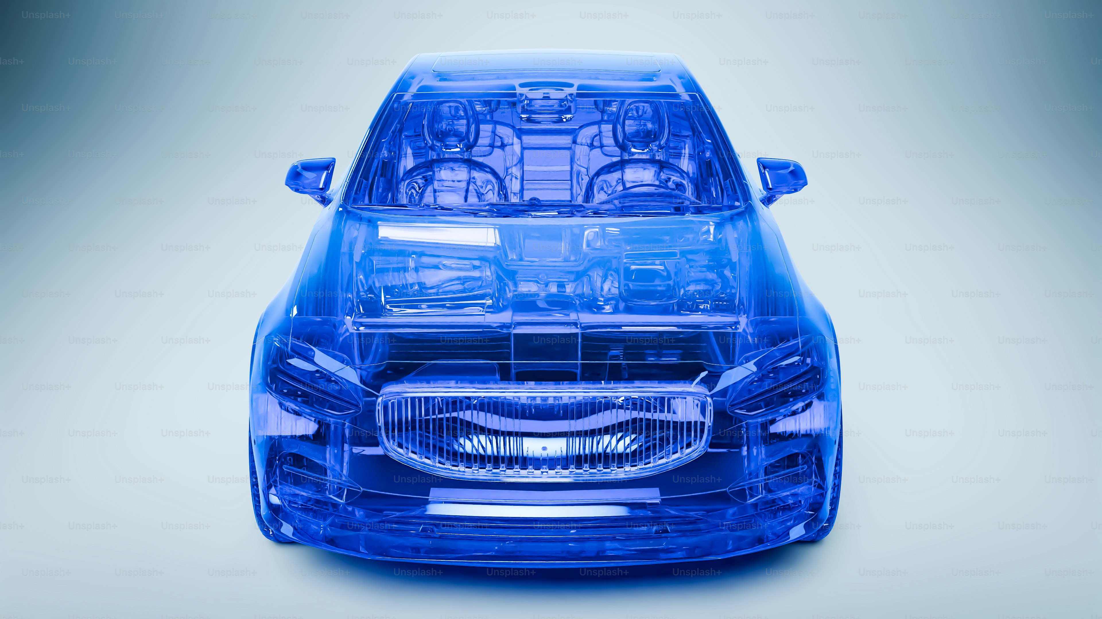 In diesem Bild ist ein blaues Auto zu sehen