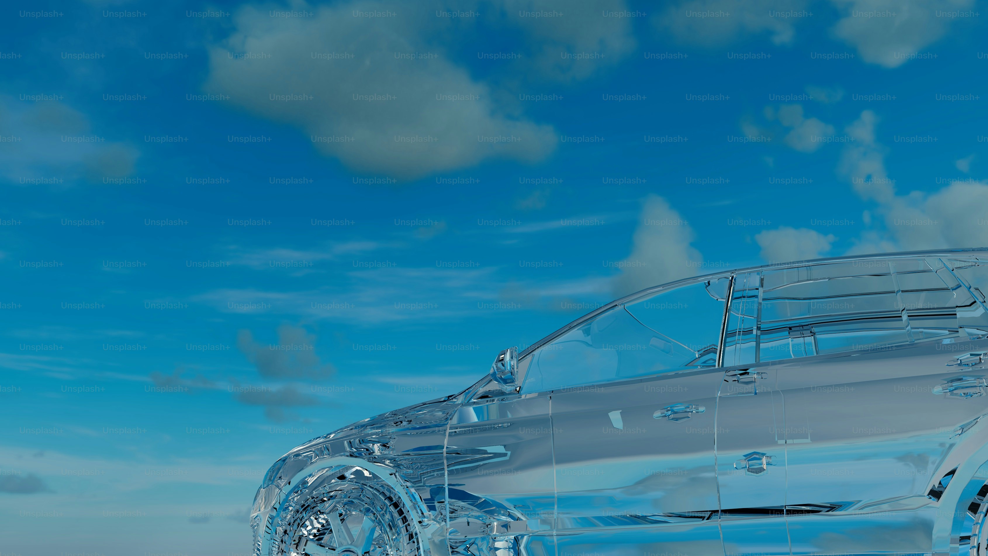 A car made out of ice on a beach photo – 3d Image on Unsplash