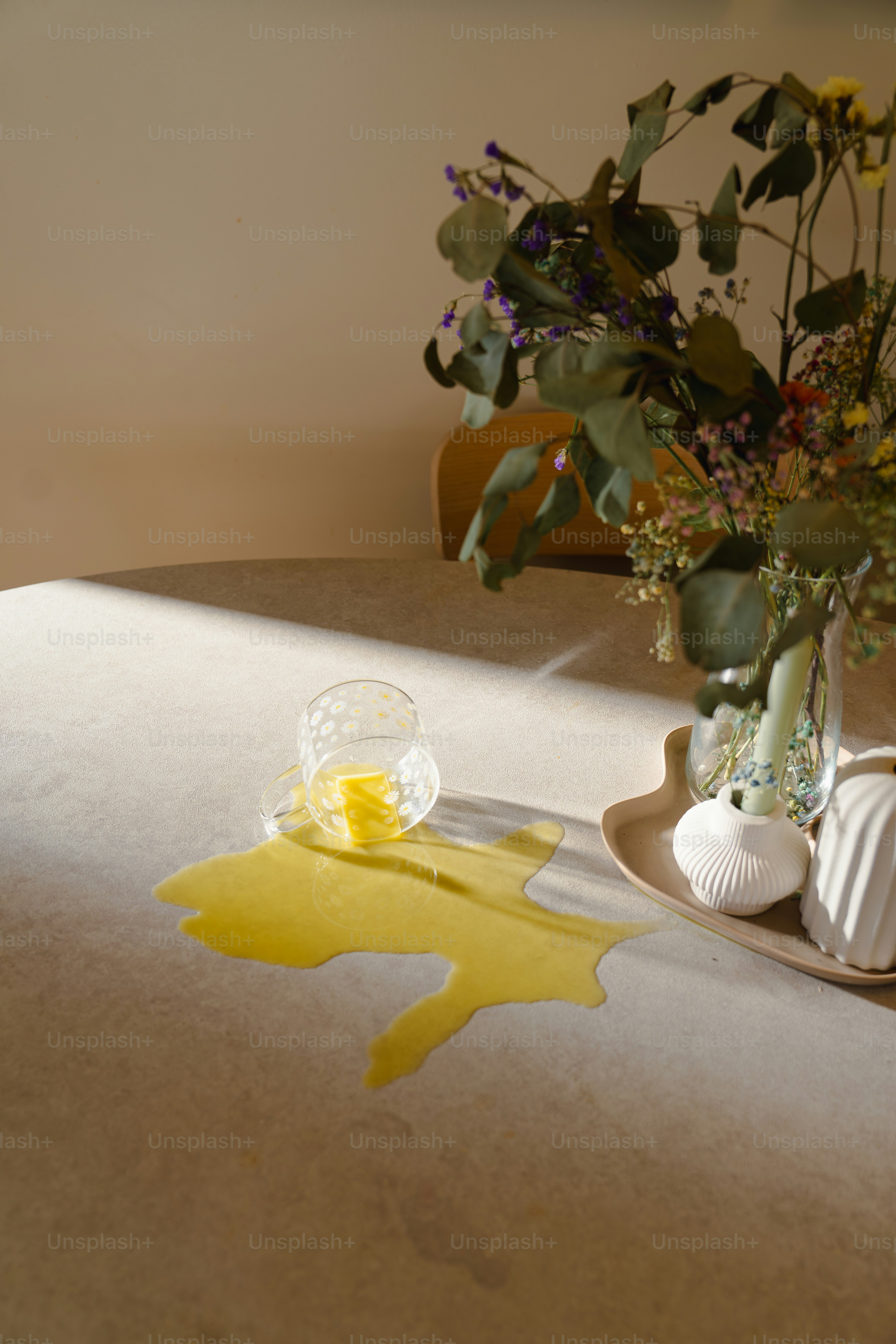 A vase of flowers sitting on a table