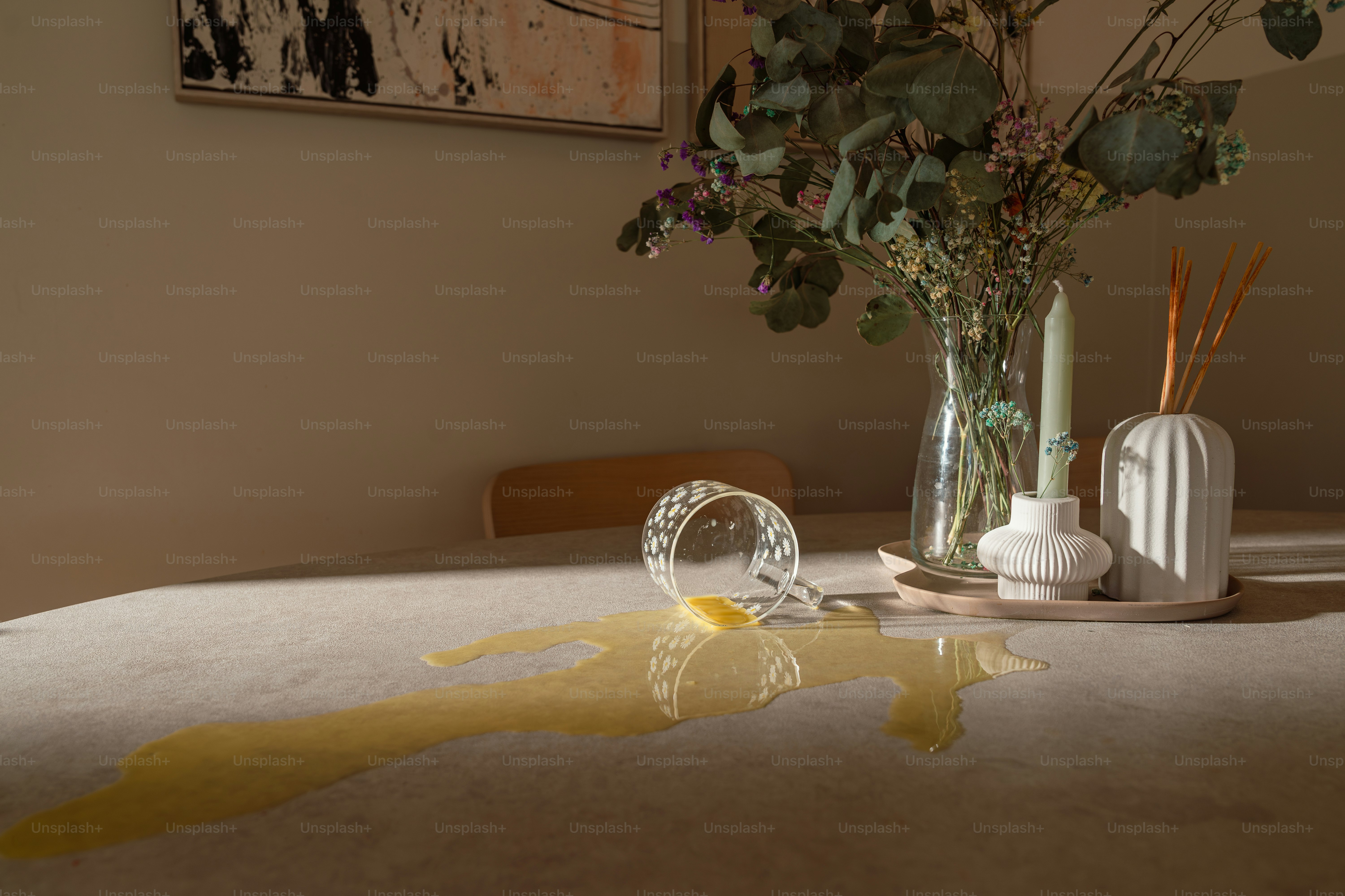 A vase of flowers sitting on a table