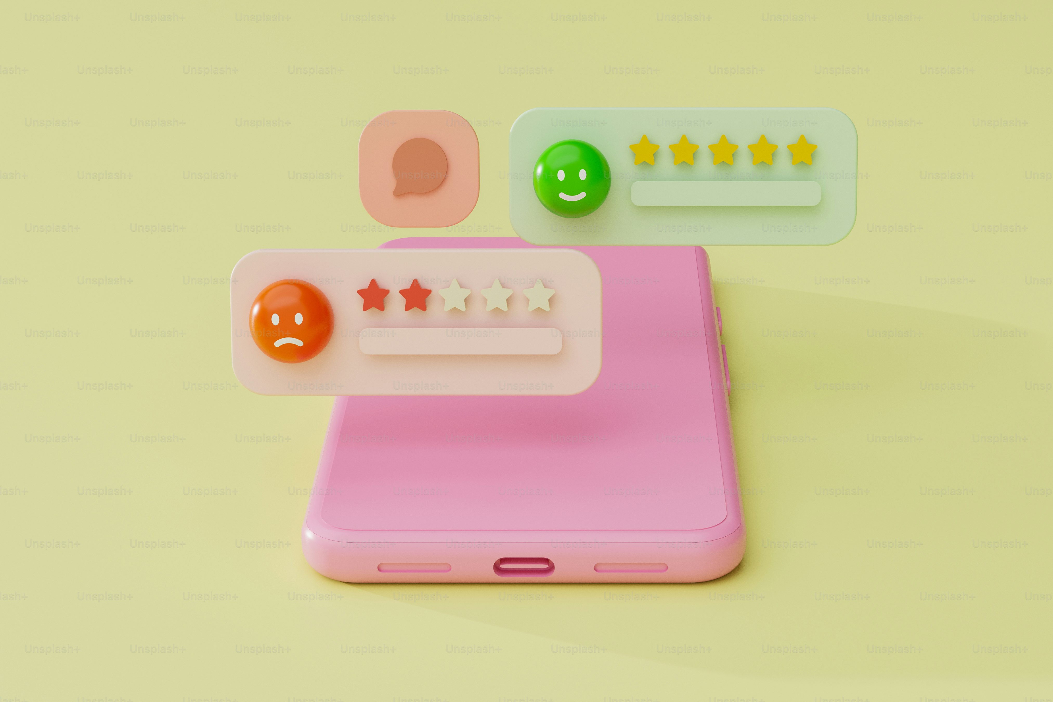 A pink phone with a smiley face on it