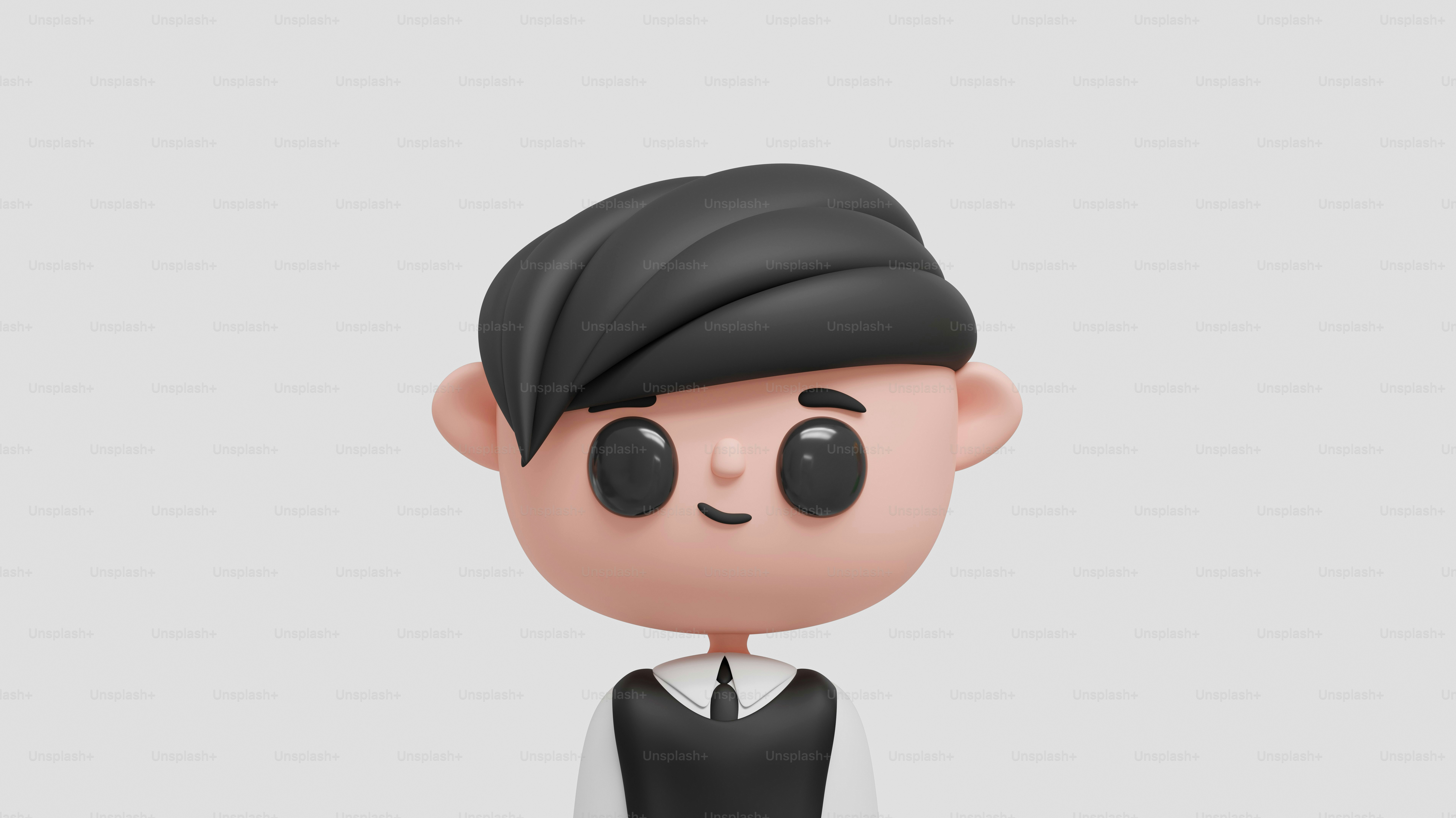 Un personaje de dibujos animados con un turbante negro y una camisa blanca