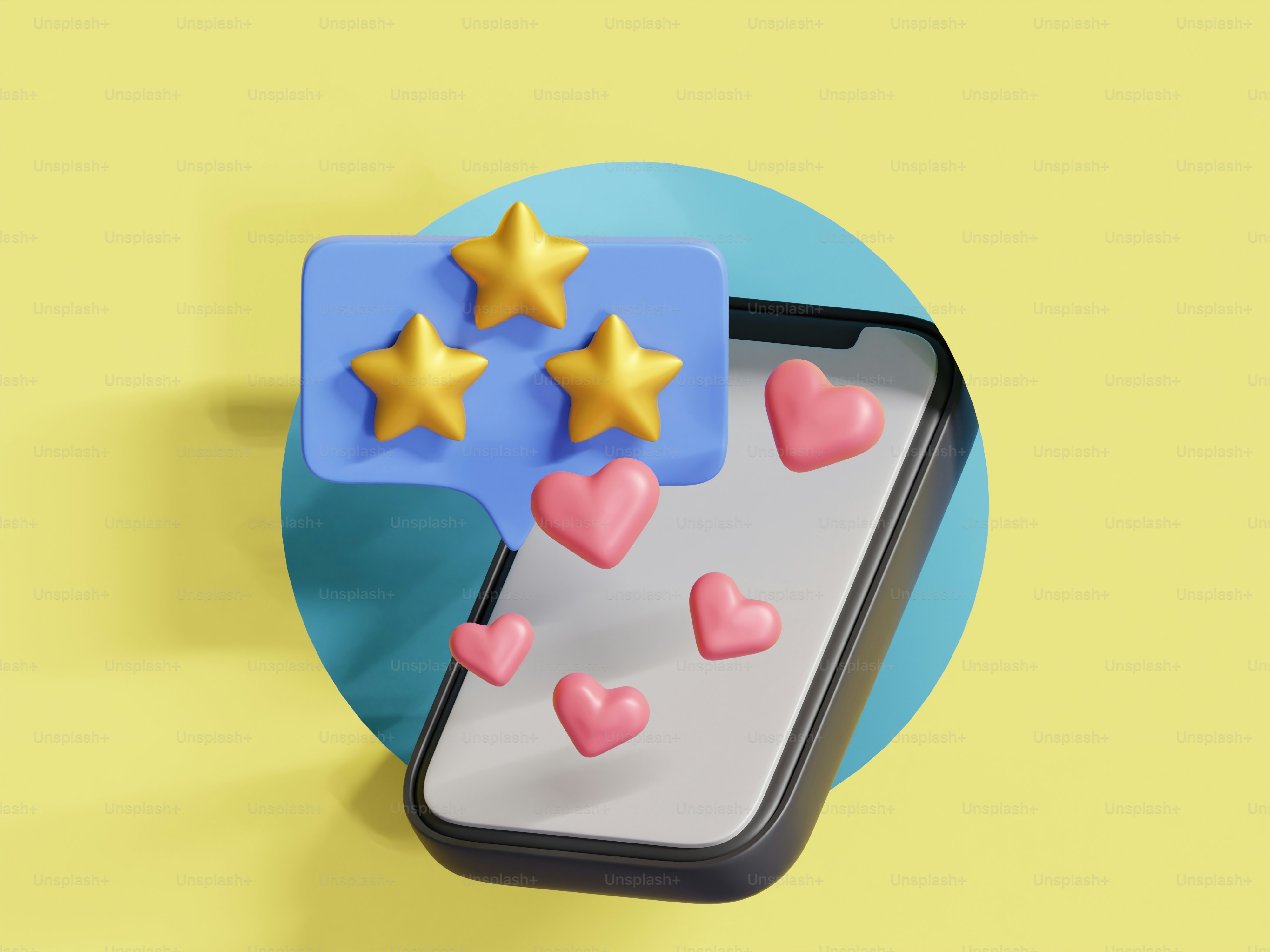 A cell phone with hearts and stars on it