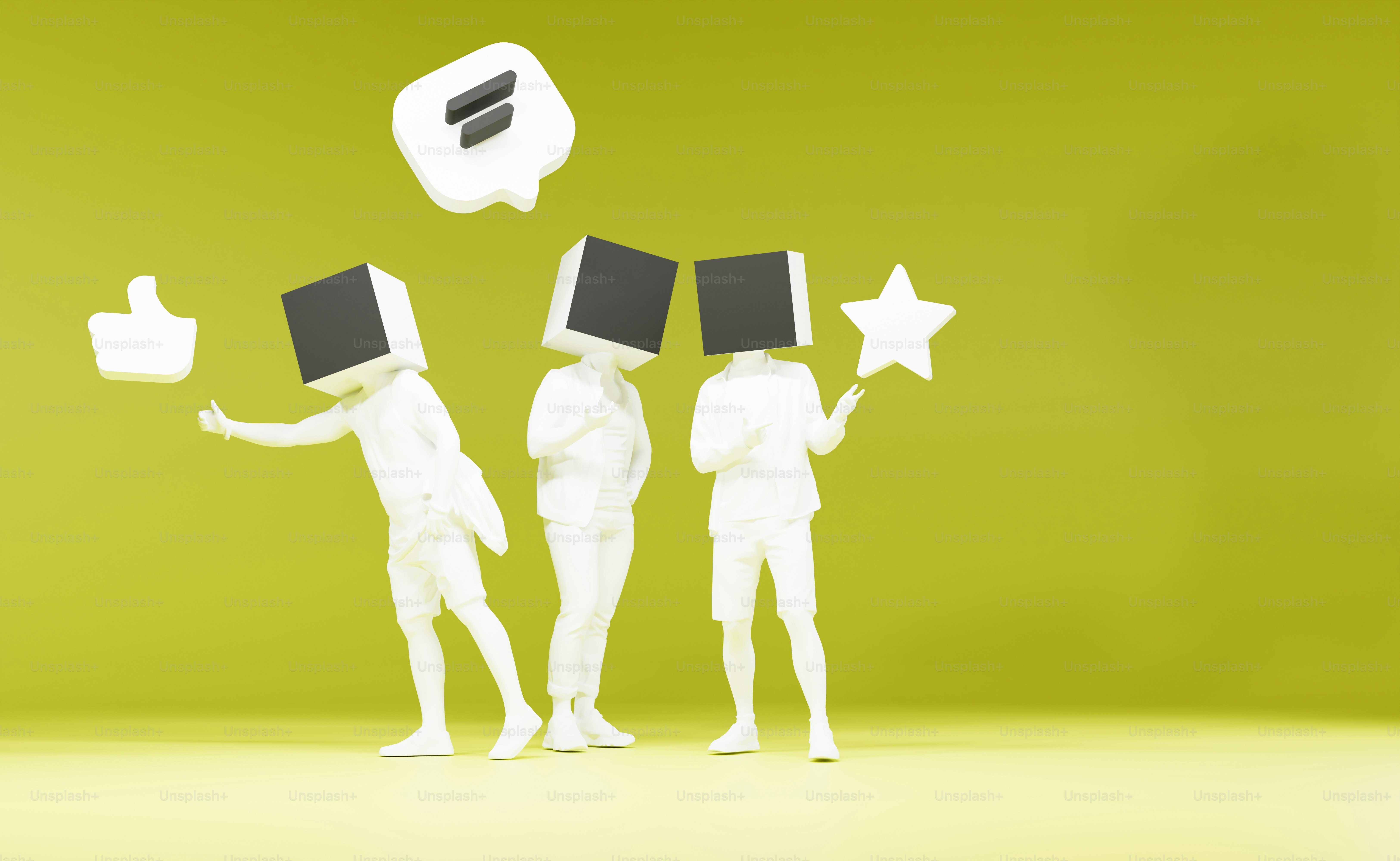 A group of people standing next to each other photo – 3d render Image ...