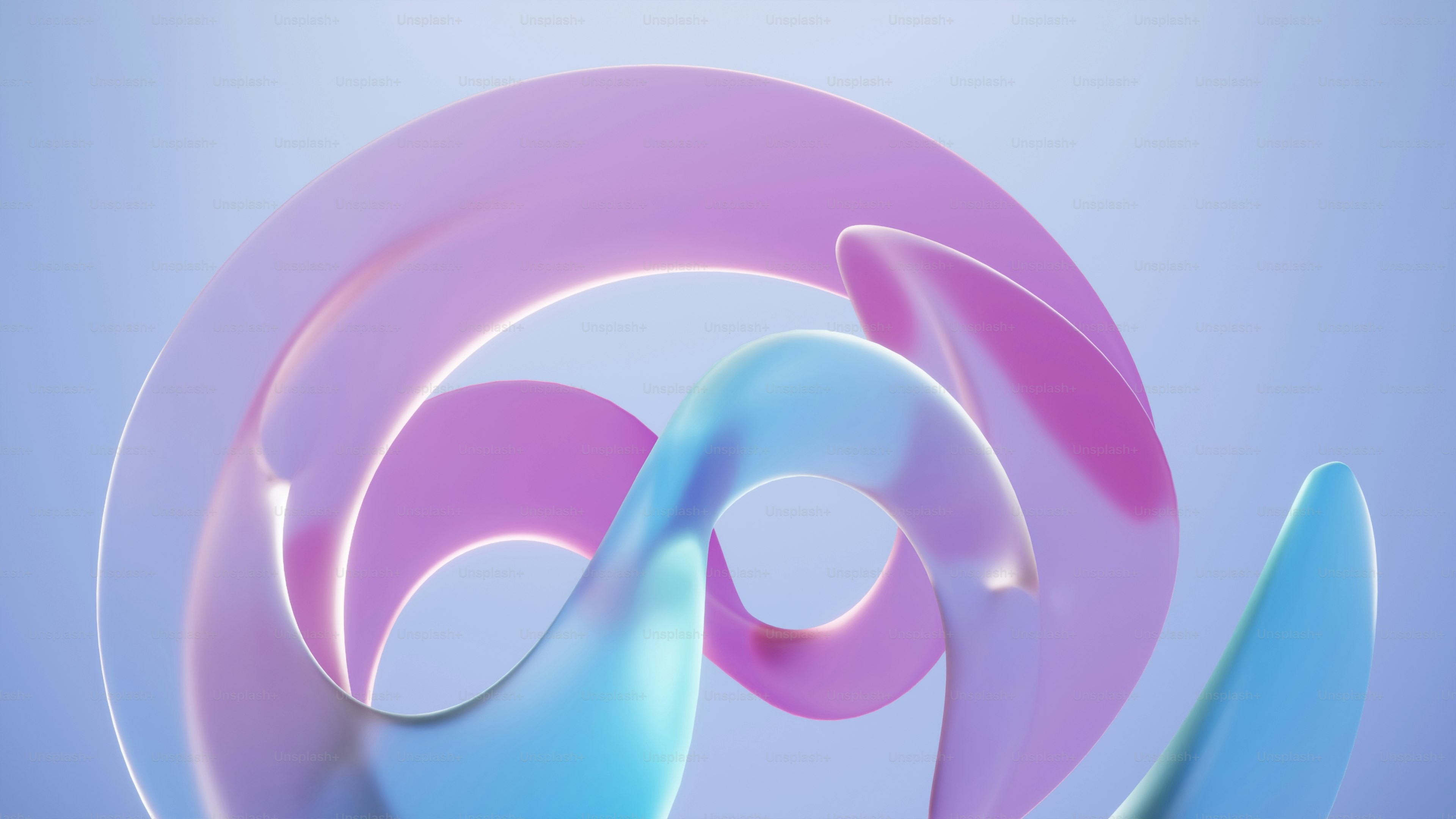 A blue, pink and white abstract design