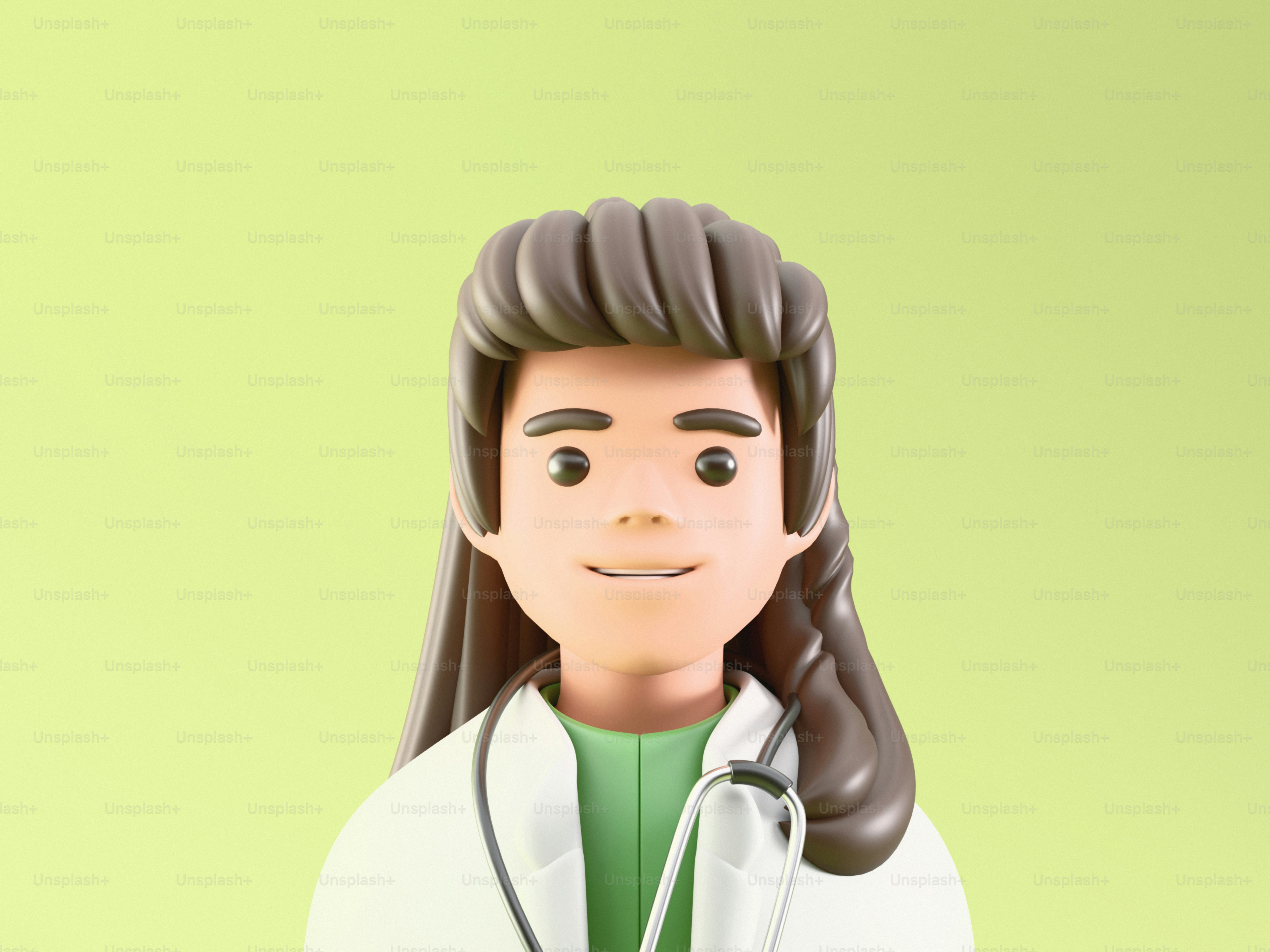 A woman with a white coat and a green shirt photo – Avatars Image on ...