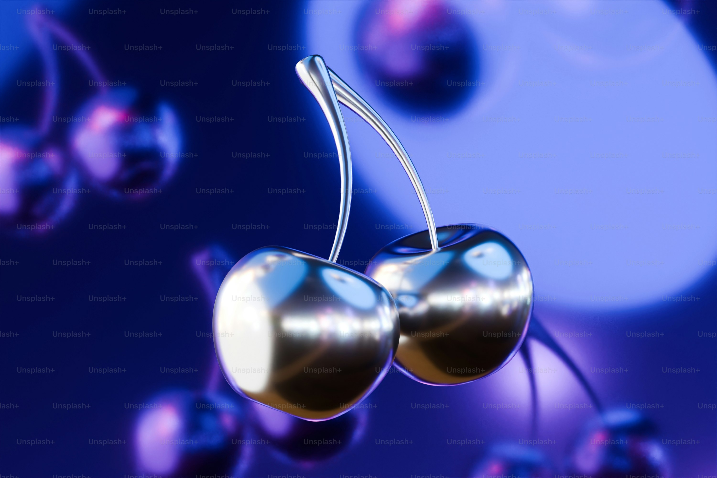 A close up of a pair of cherries