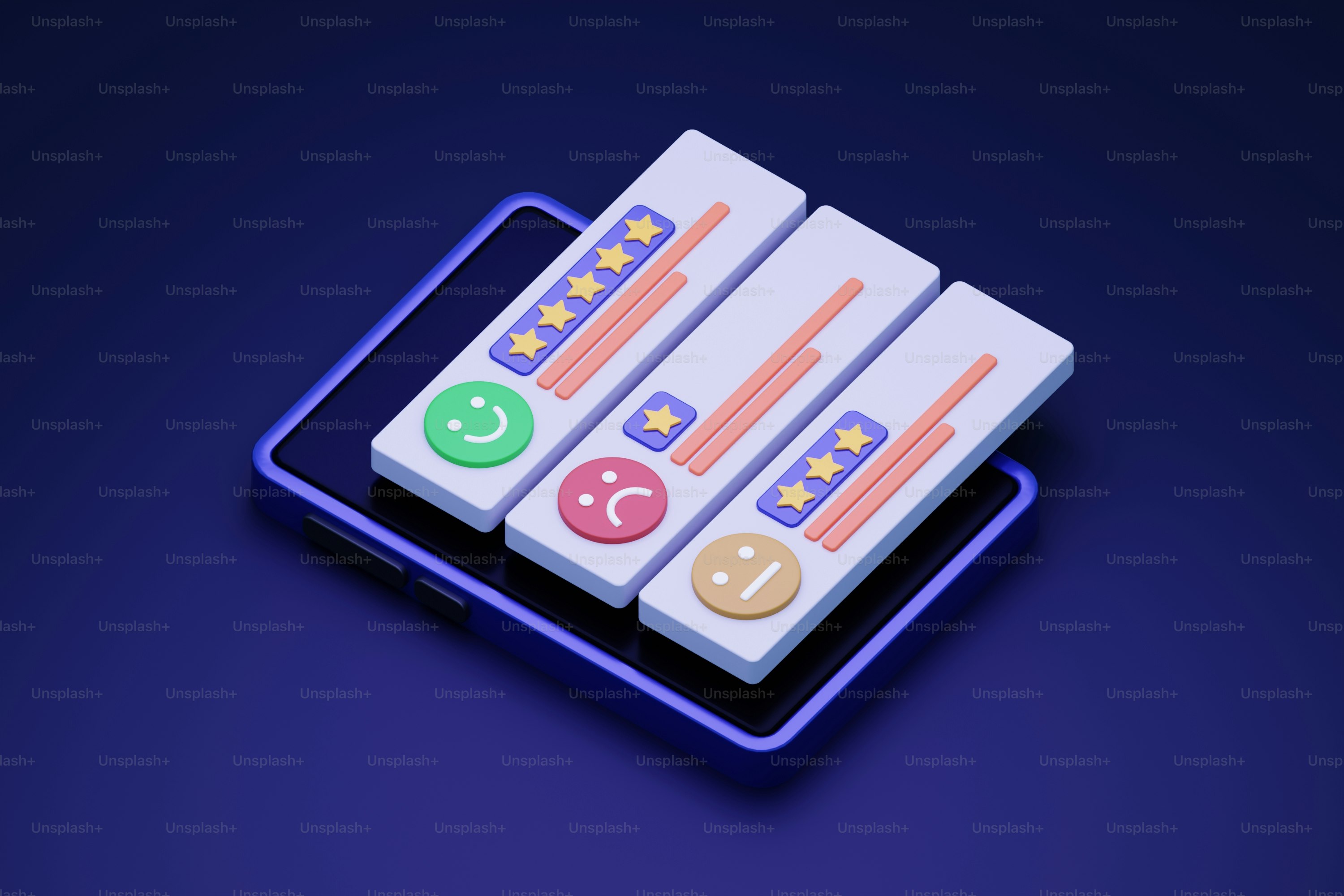 A close up of a game controller on a blue background