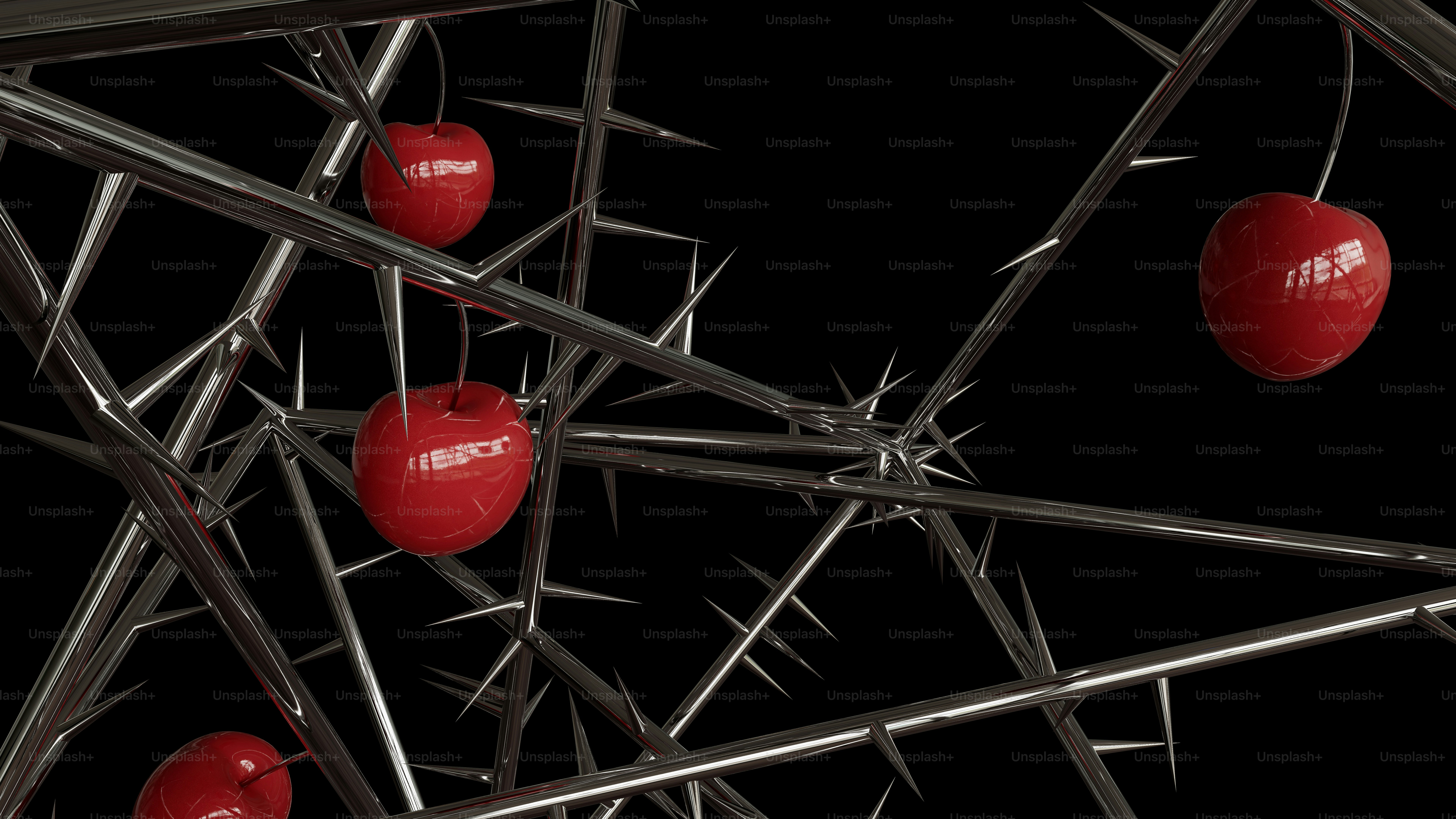 A bunch of red apples sitting on top of a metal structure