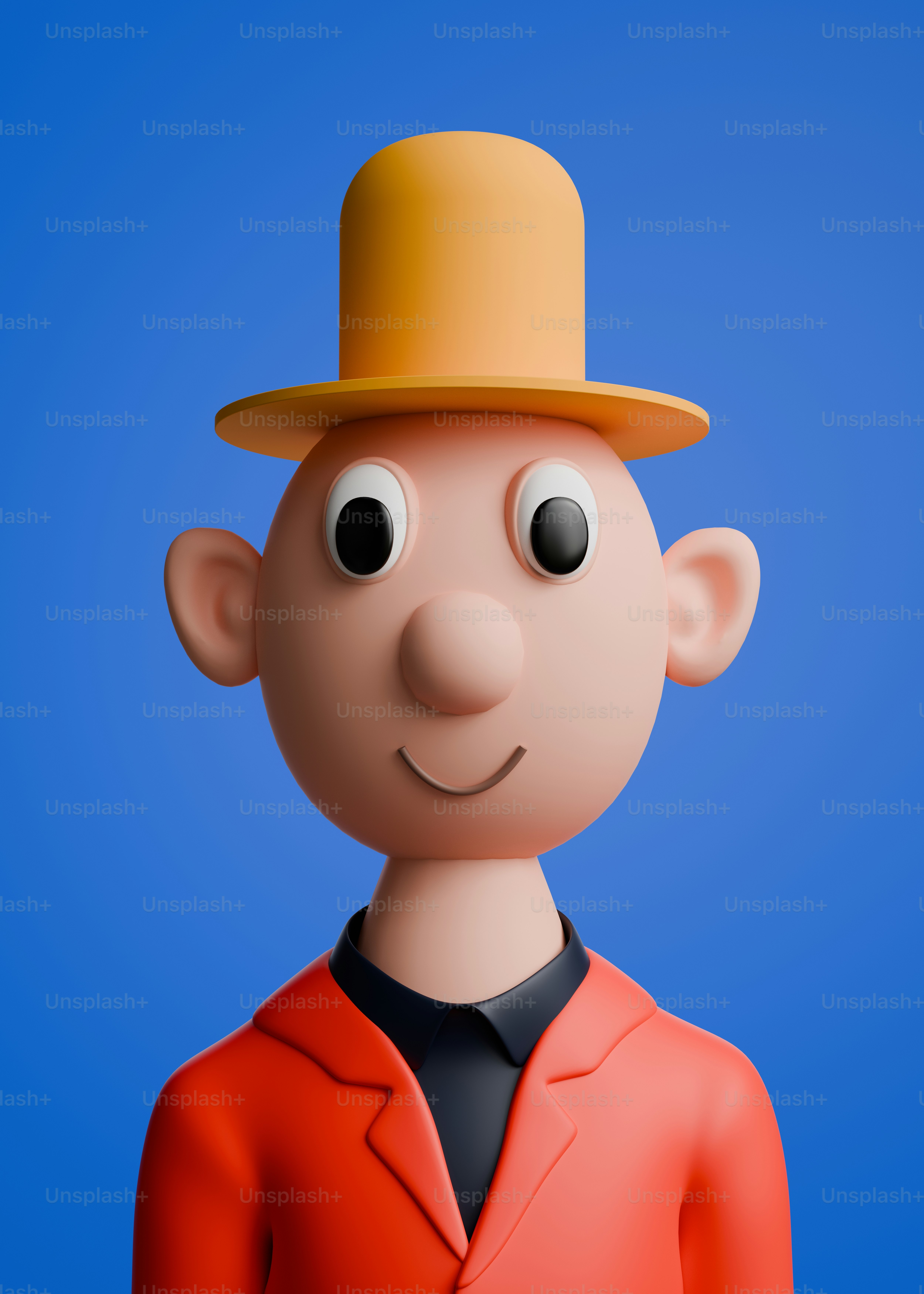 A man with a hat and a red jacket