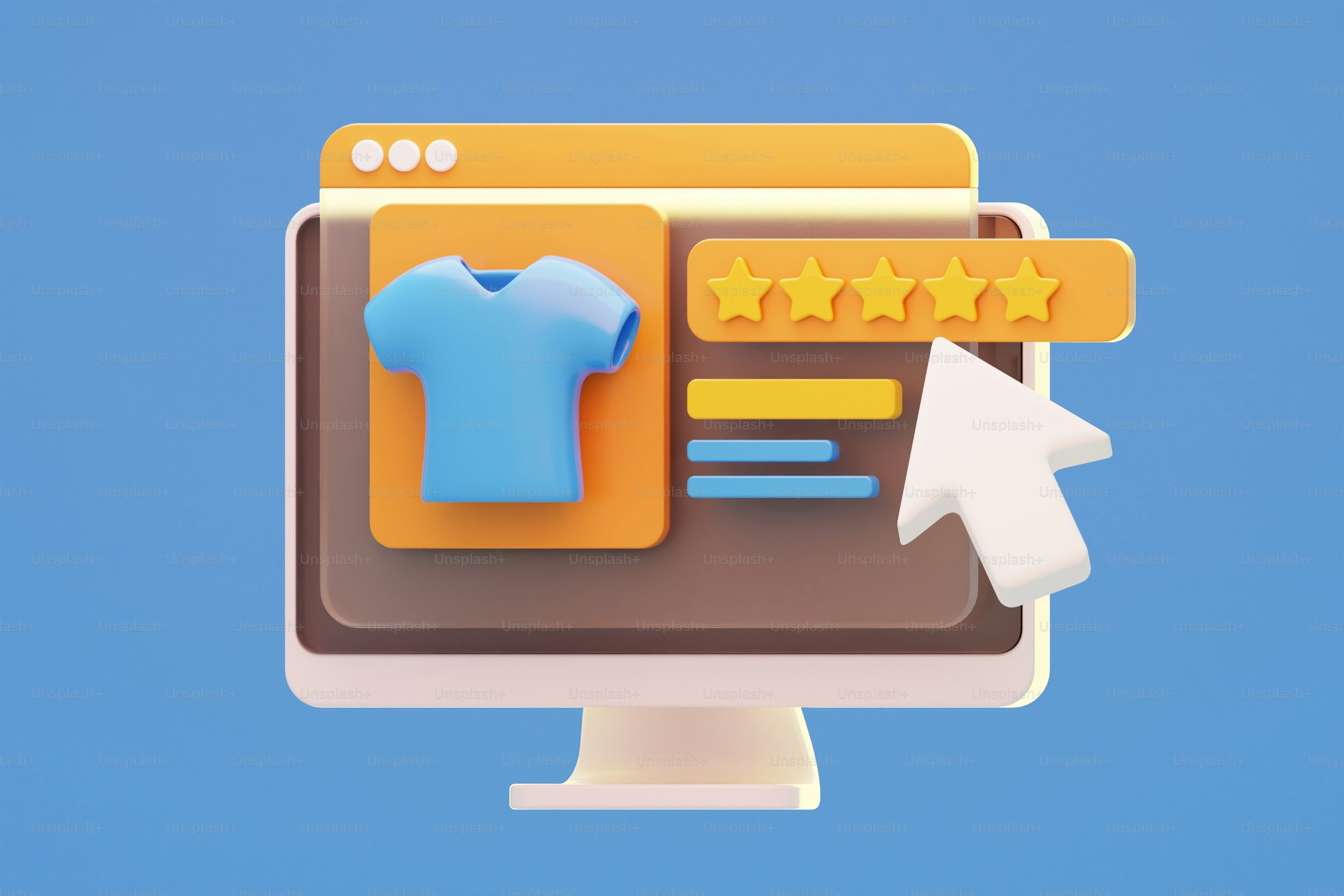 Uma tela de computador com uma camisa azul