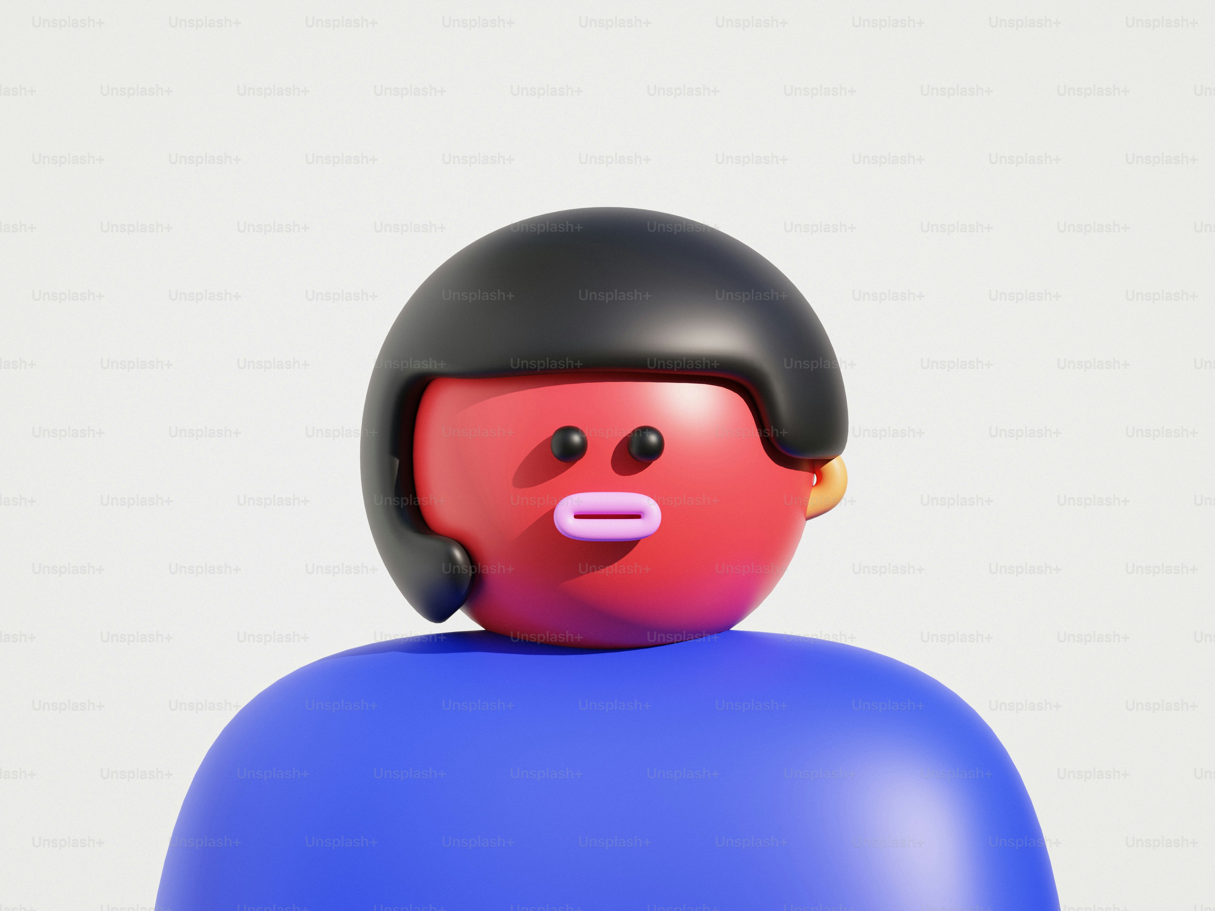 A toy of a person with a helmet on