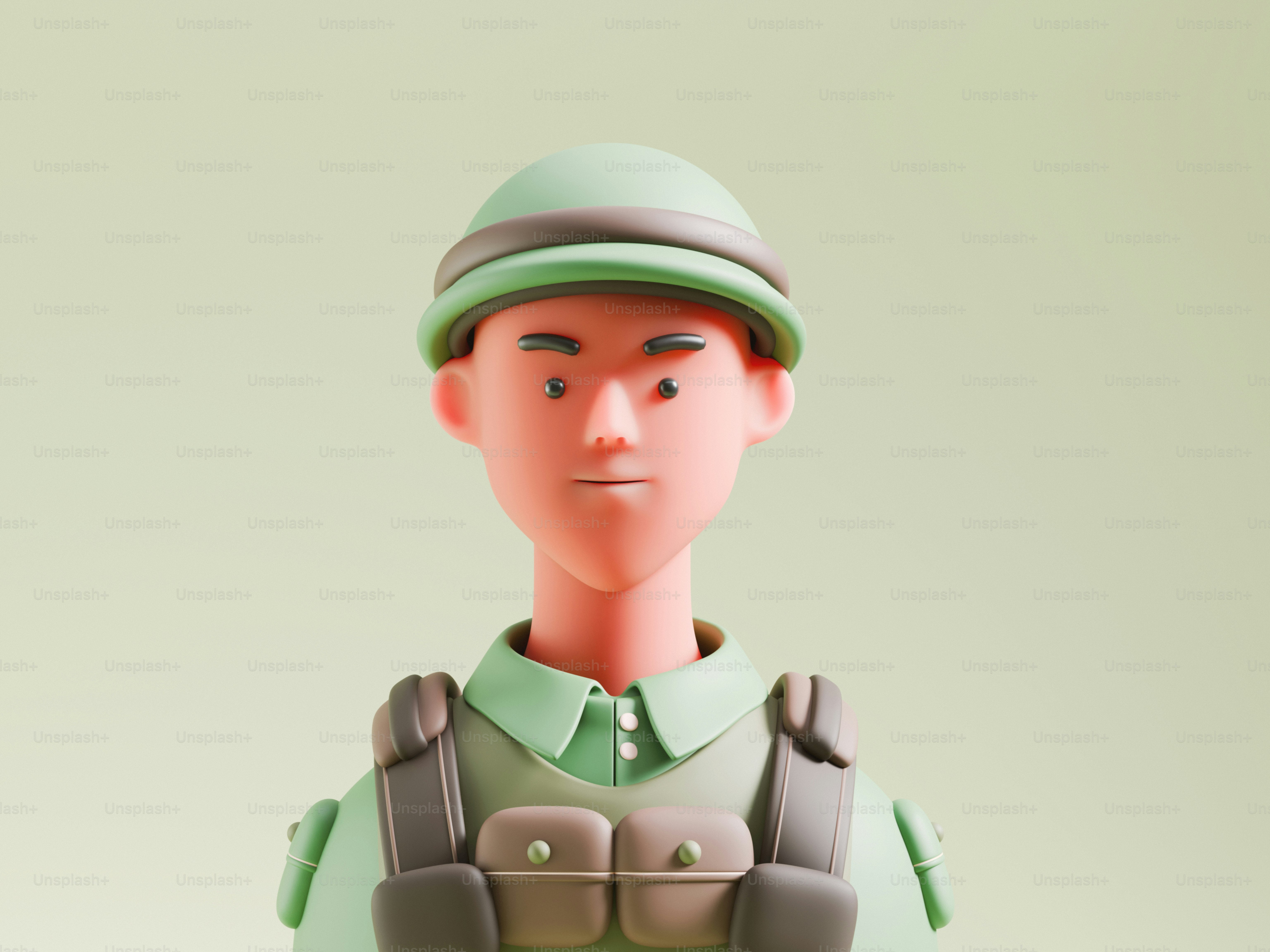 A man in a green shirt and a green hat