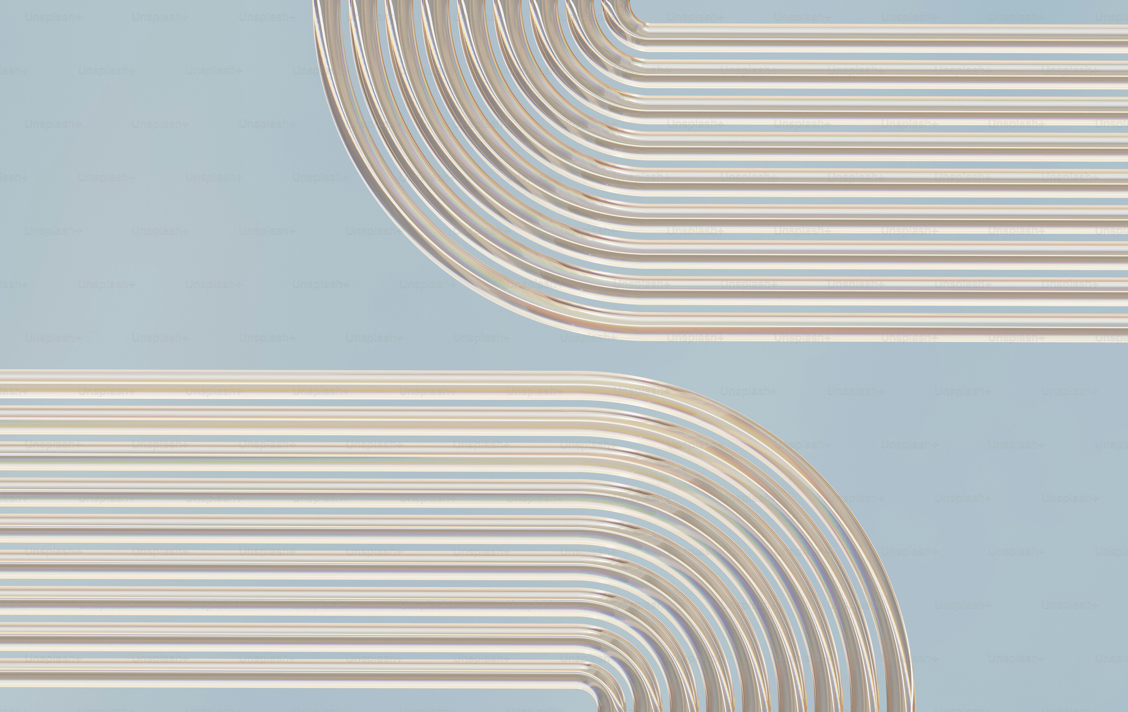 A blue and white abstract background with curved lines