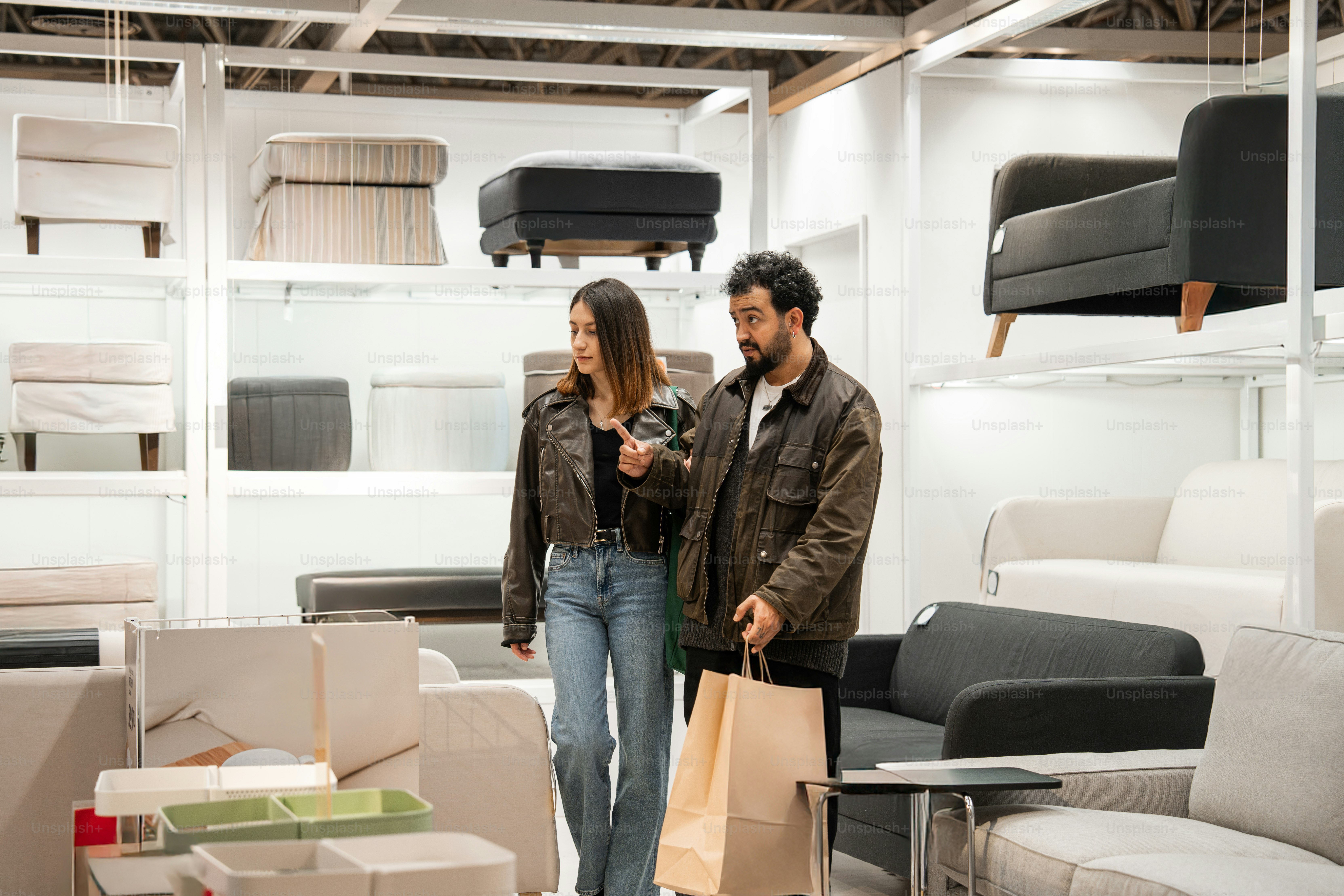 A couple of people that are standing in a room