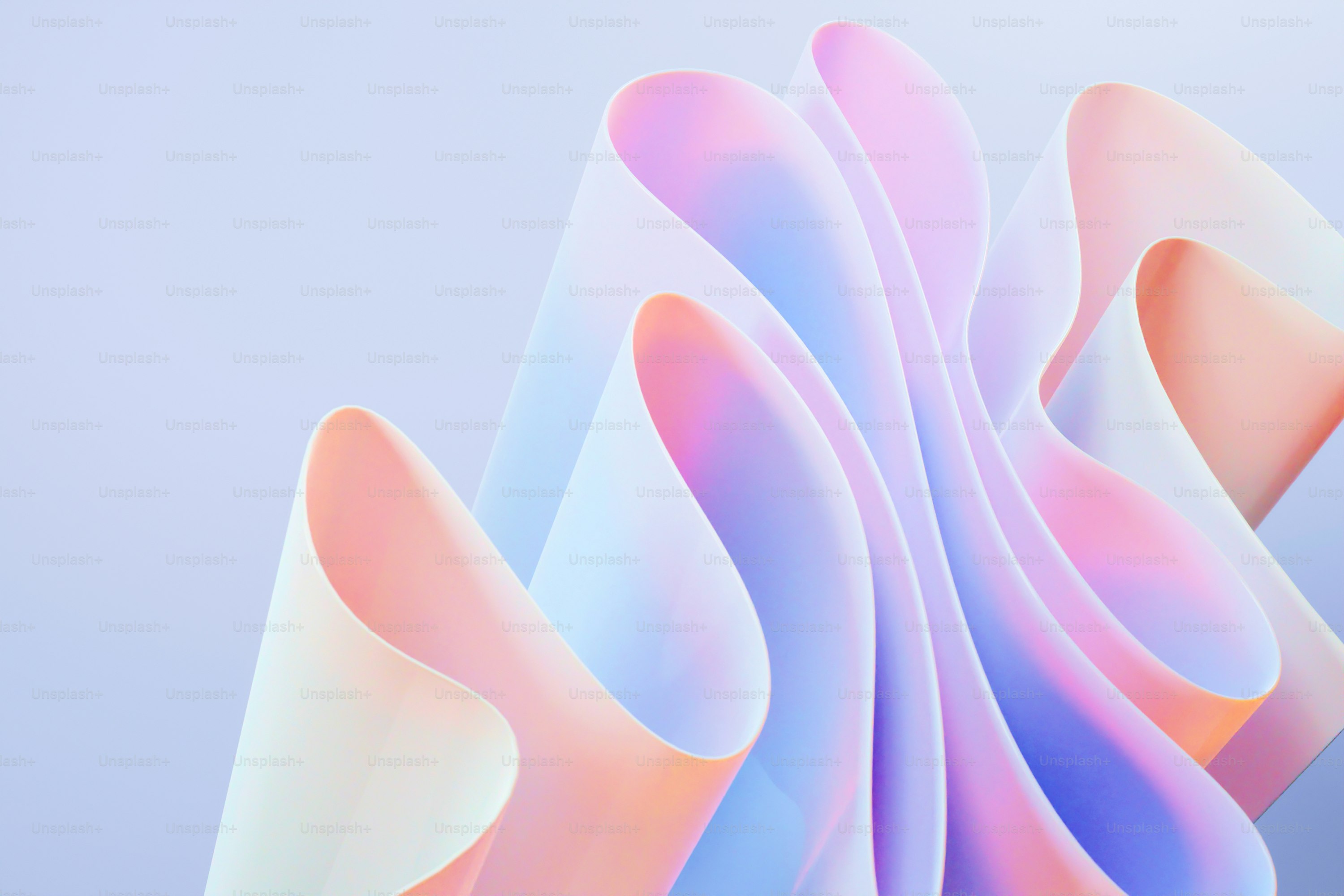 Ein abstrakter Hintergrund in Blau und Rosa mit wellenförmigen Formen