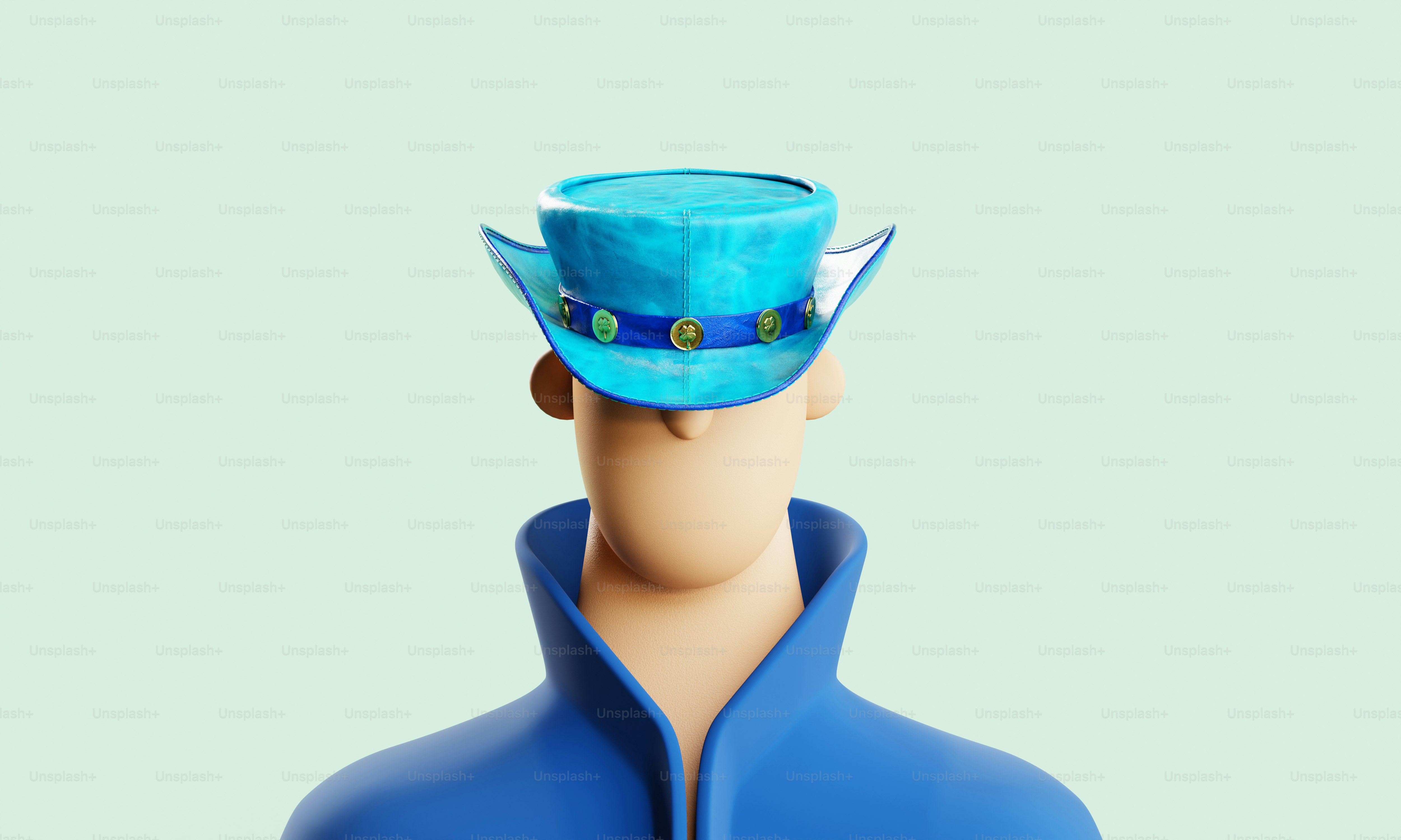 A man with a hat on his head