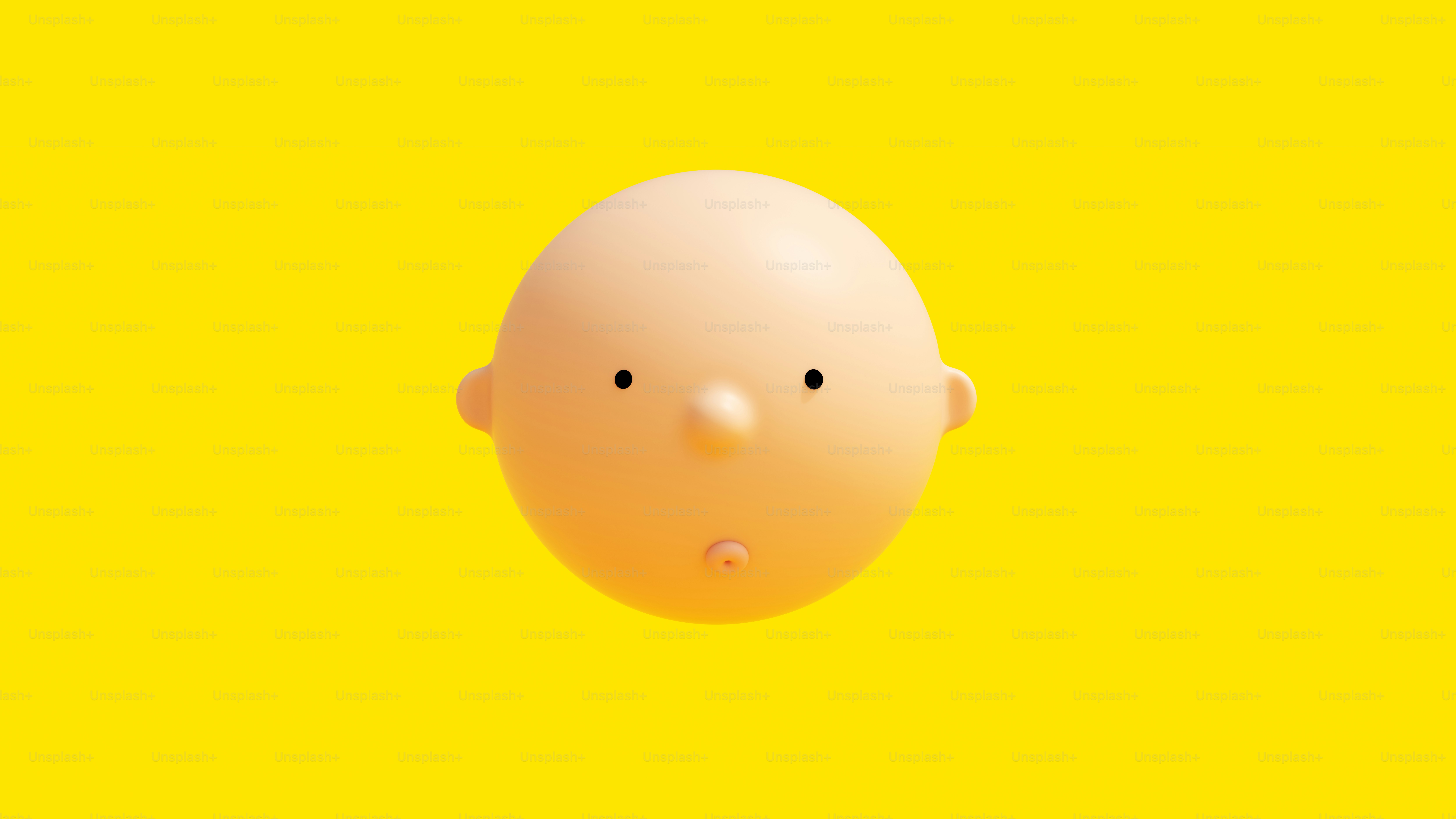 Un huevo con una cara sobre un fondo amarillo