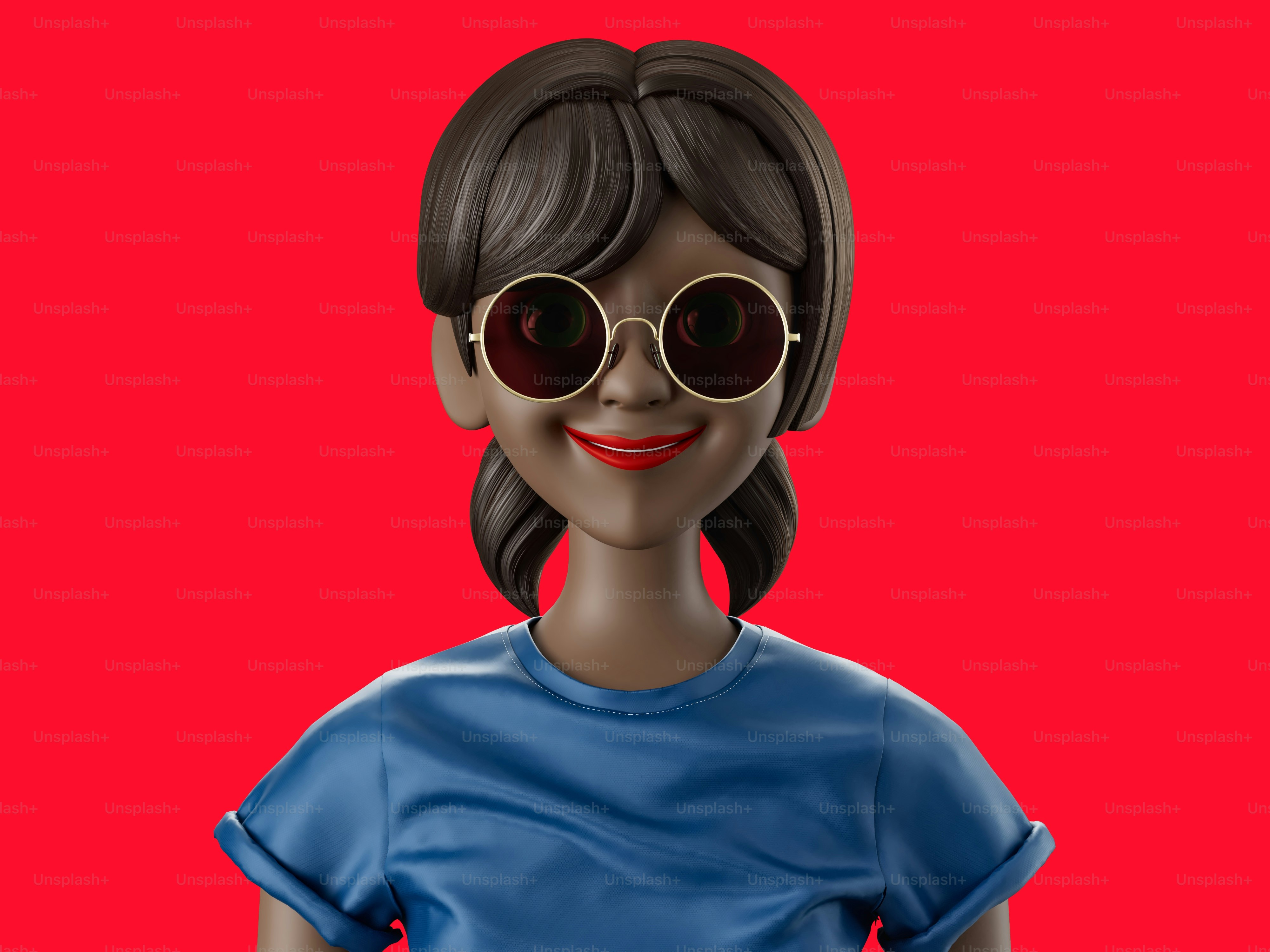 A woman wearing sunglasses and a blue shirt photo – Virtual identity ...