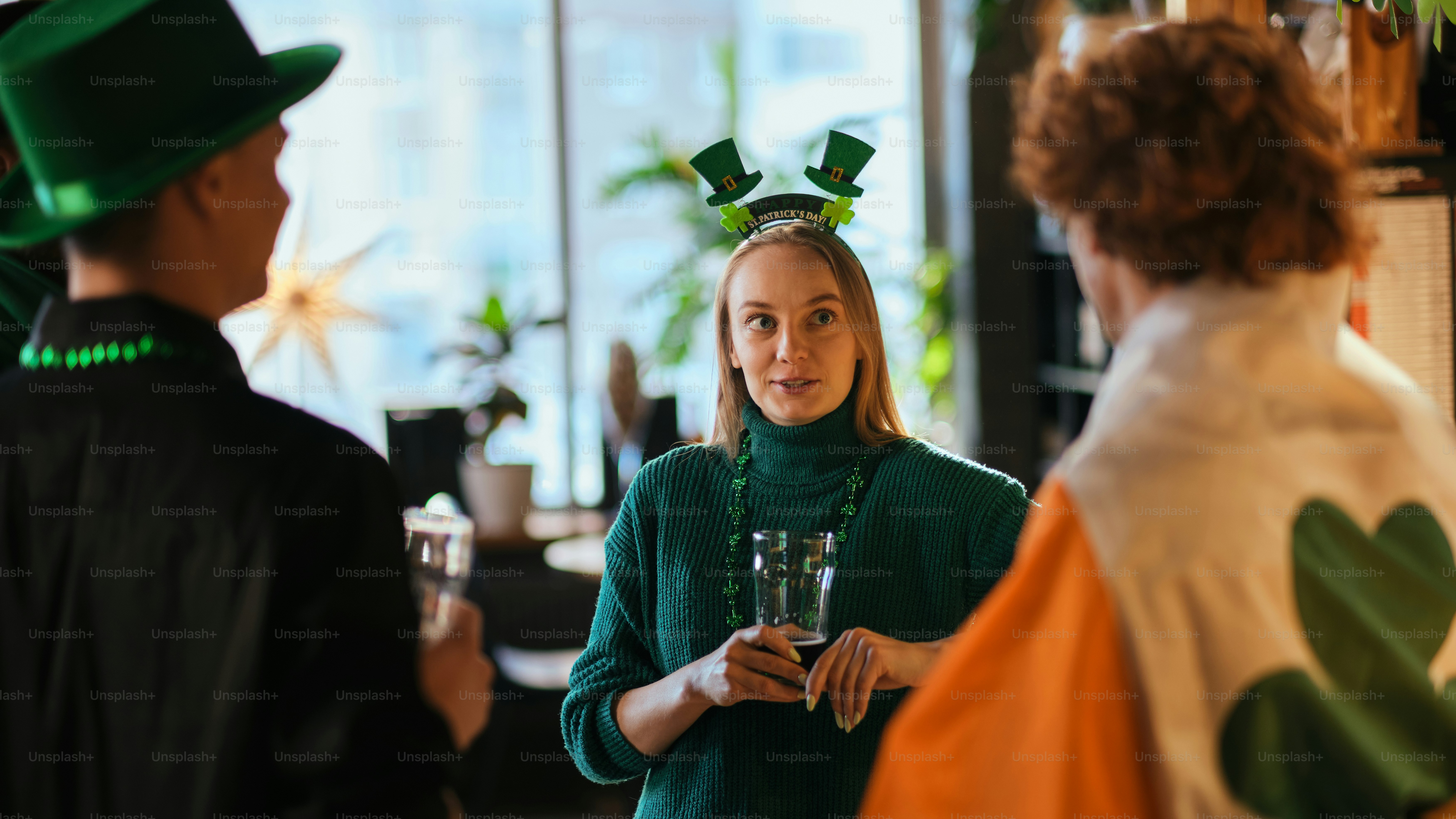 A group of people standing around each other