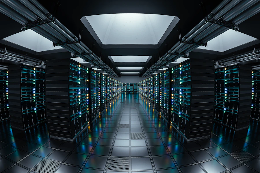 Infraestructura organizada de servidores y cableado para Data Center