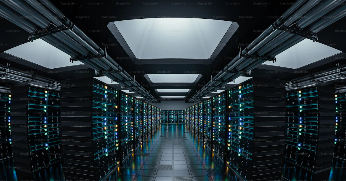 Una sala server con file di server foto – Immagine di Tecnologia su ...