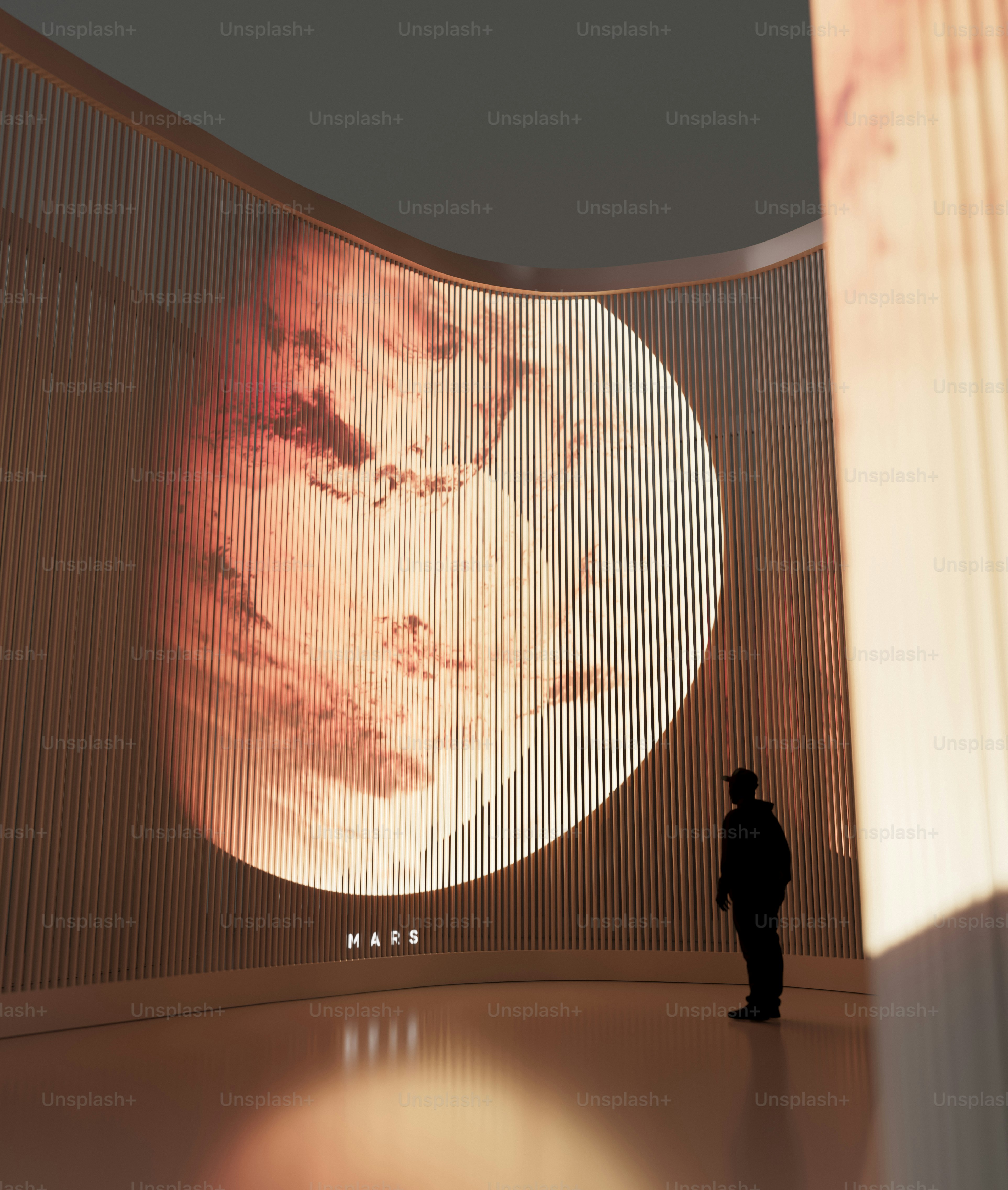 Um homem em pé na frente de uma tela gigante