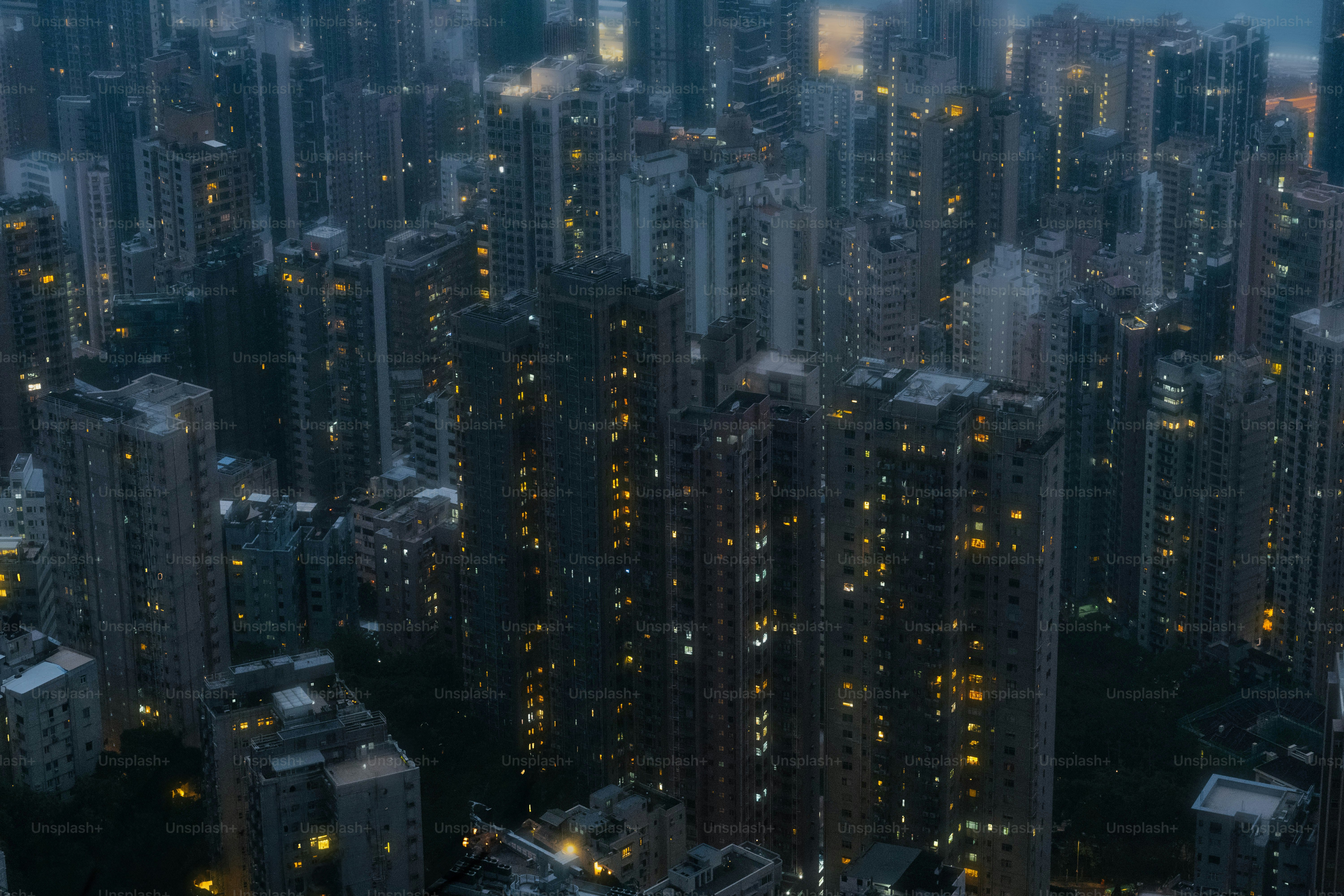 An aerial view of a city at night photo – Lights Image on Unsplash