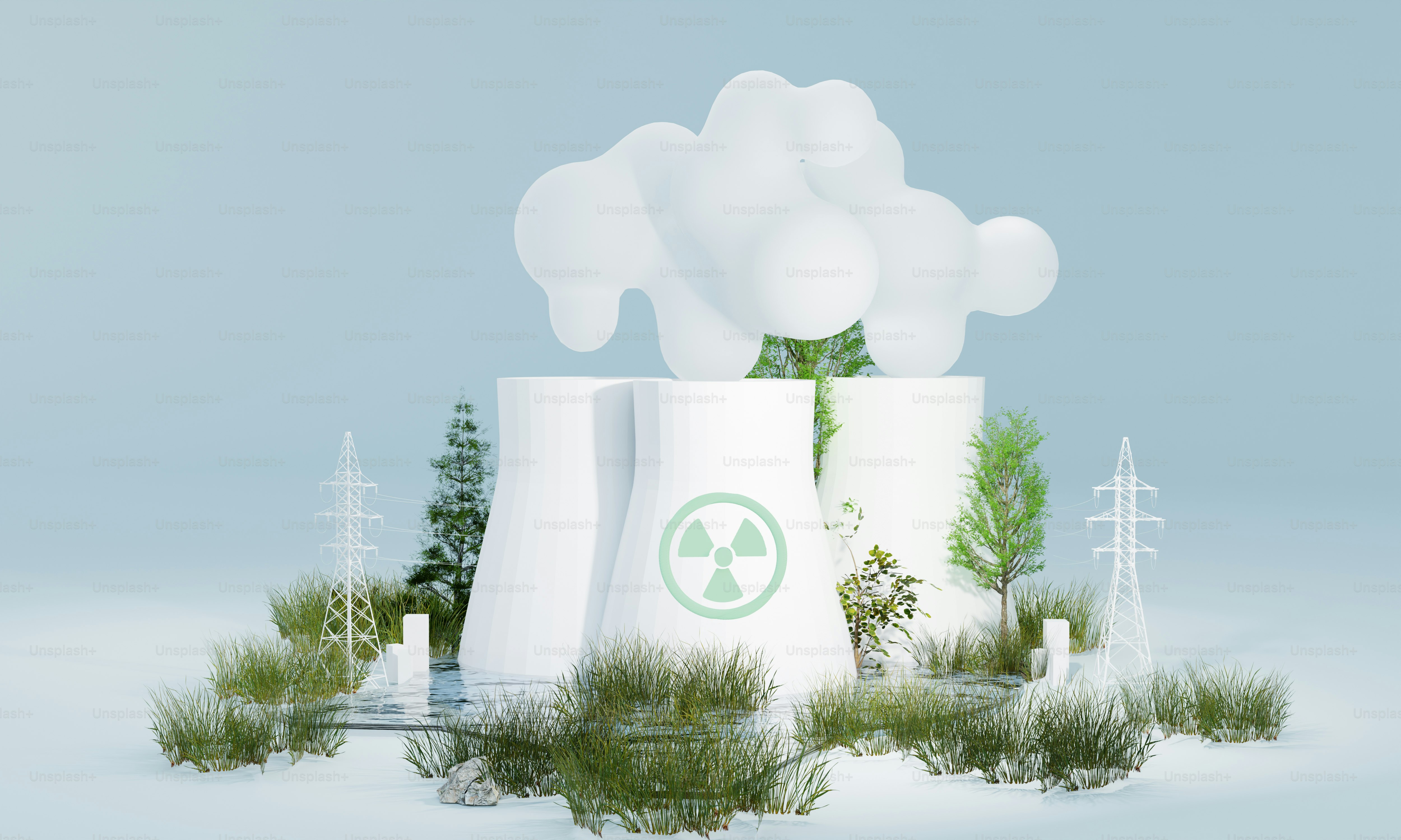 3D illustrations on Nuclear Energy
