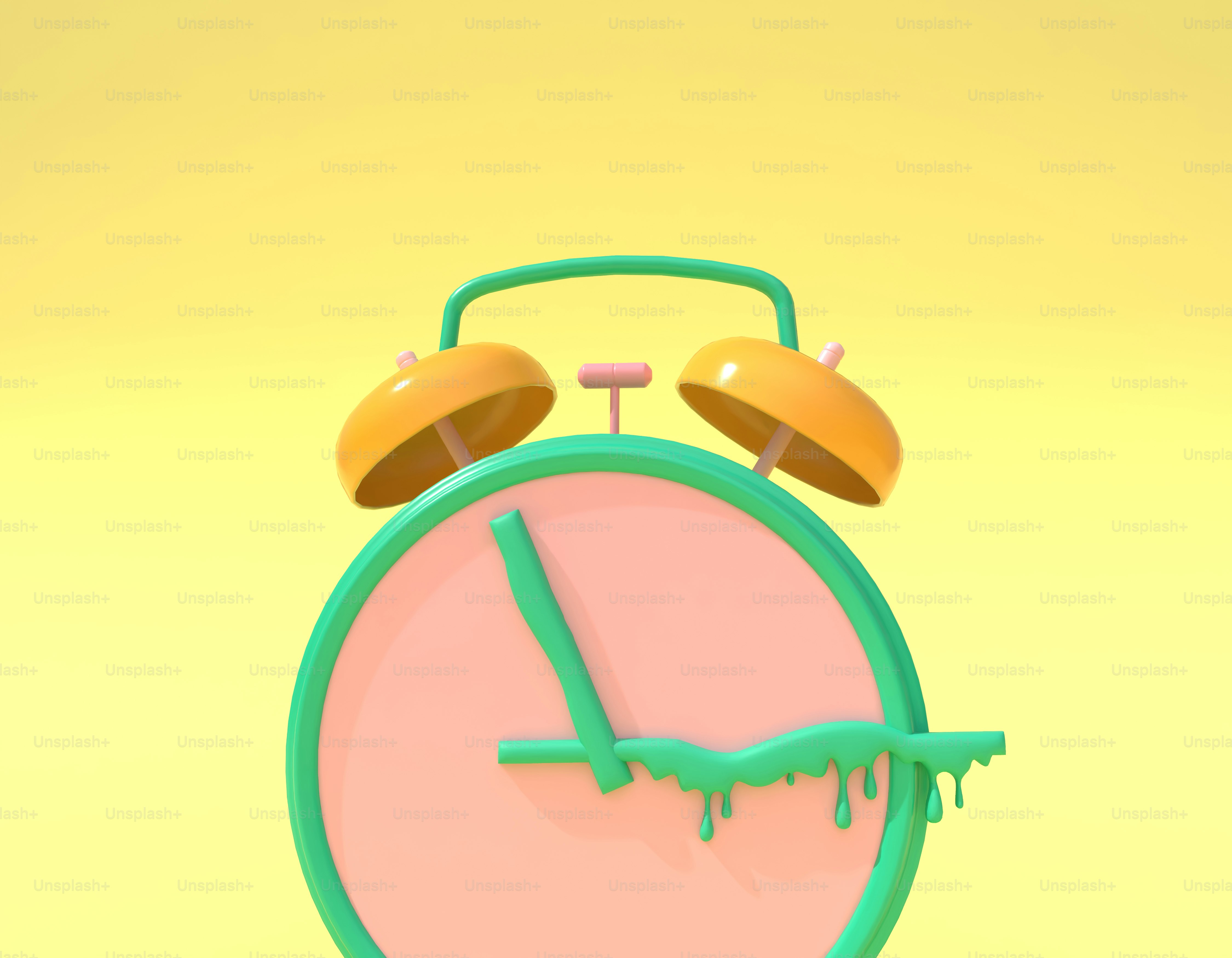 The clock is melting in a surreal illustration.