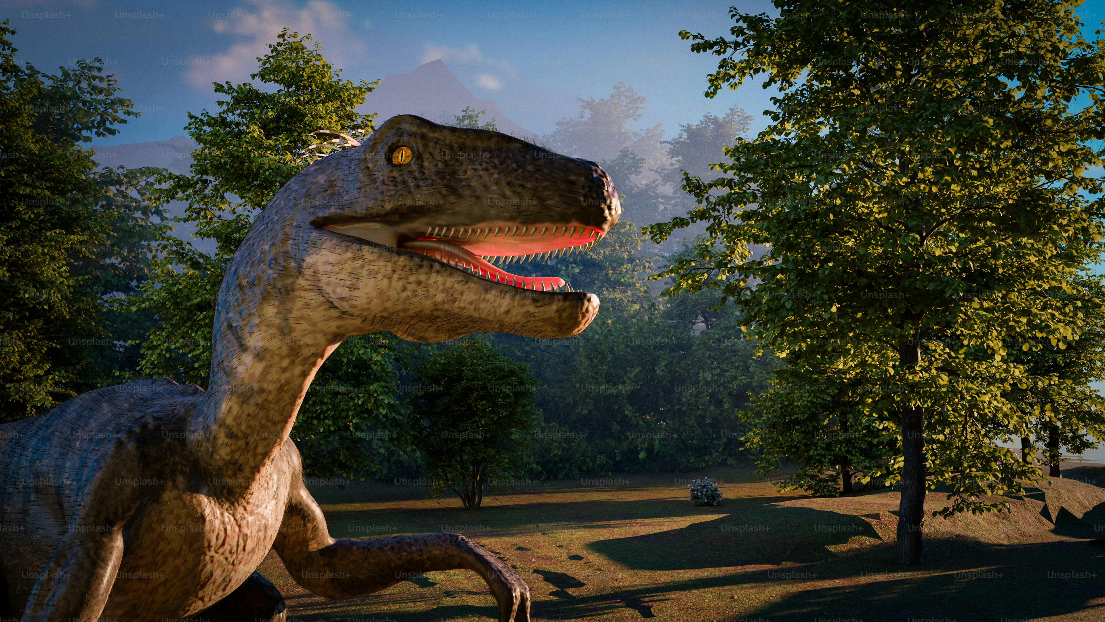 A raptor in a foresty environment. photo – 3d render Image on Unsplash