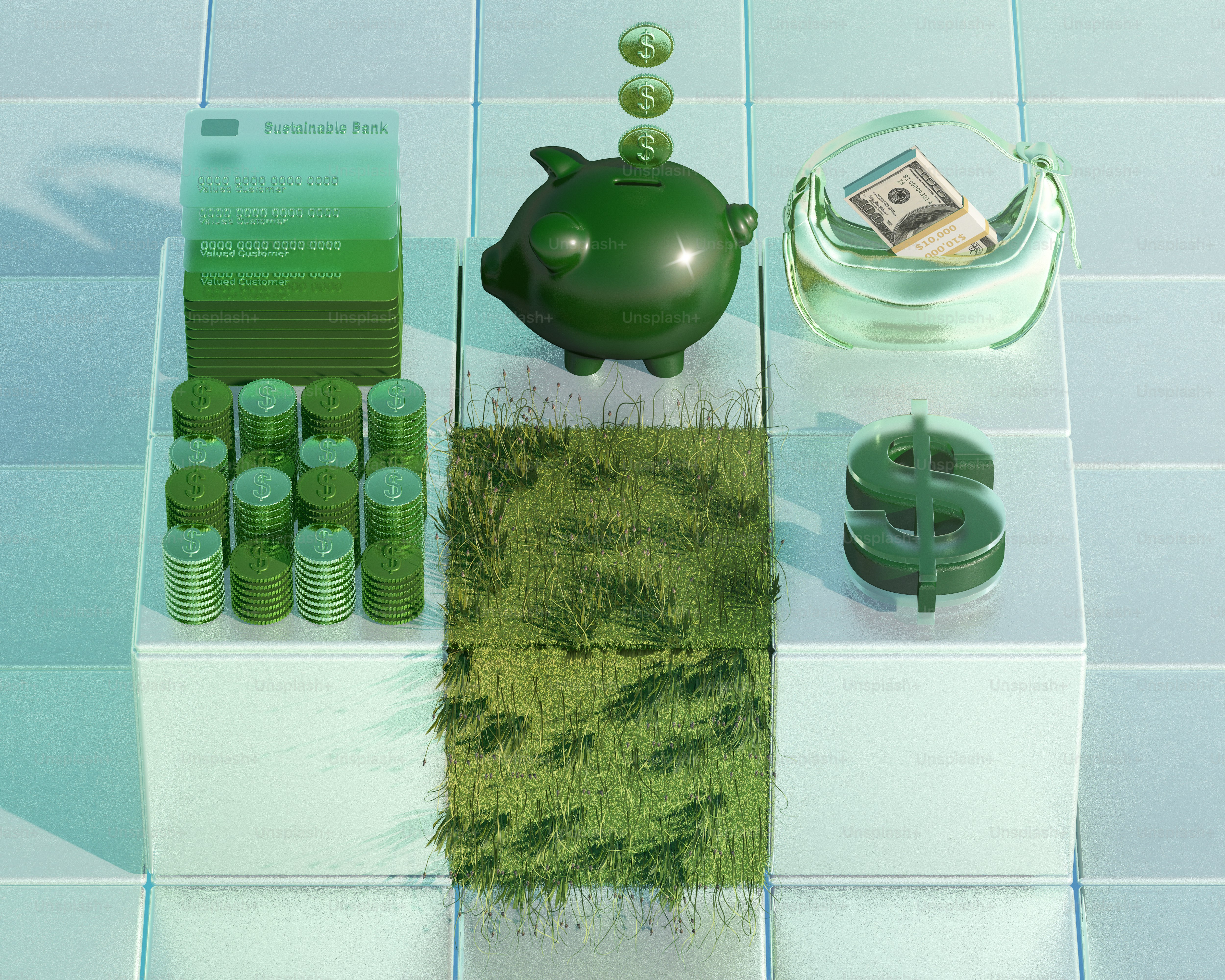 Money grows into wealth and savings.