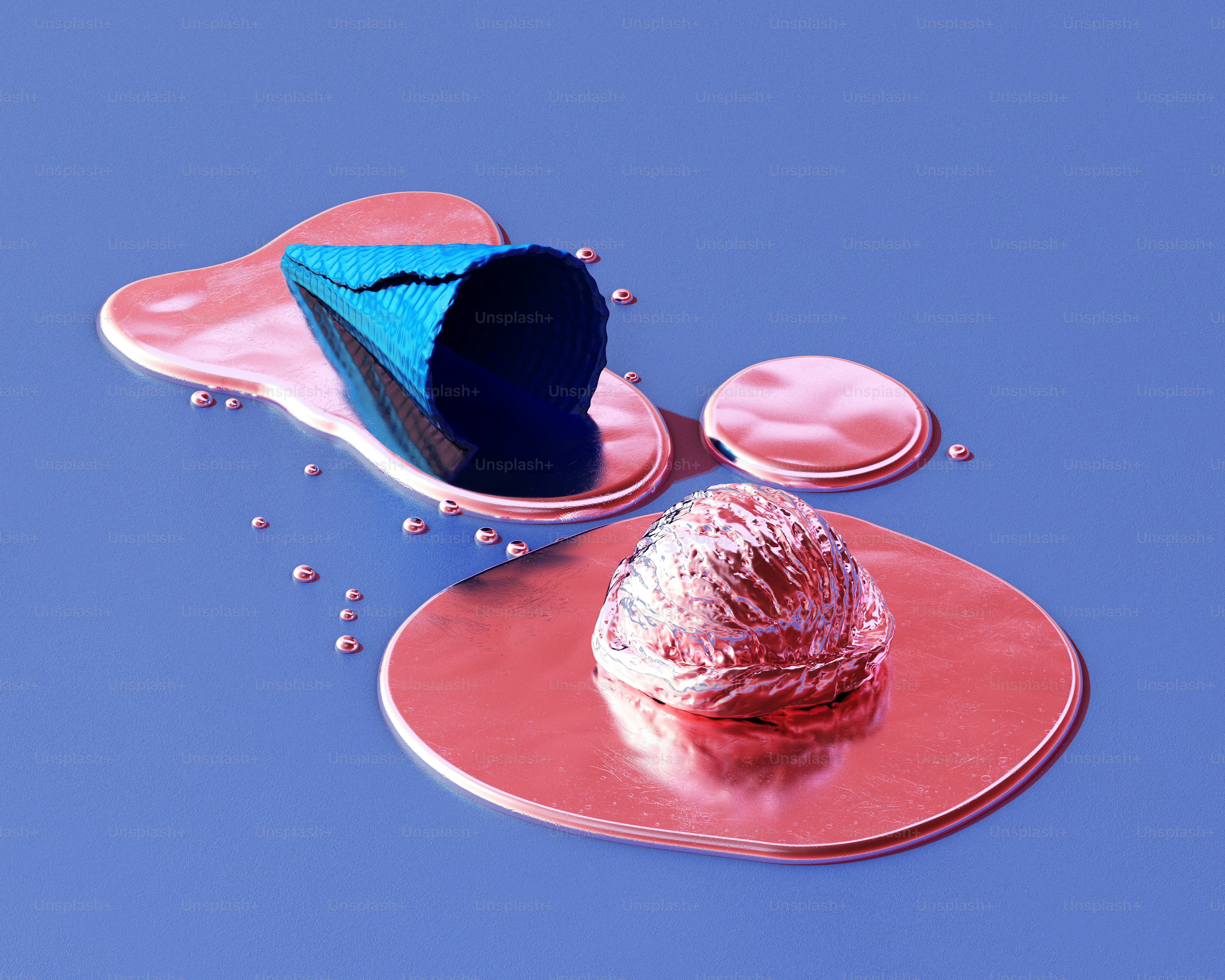 Golden liquid spilled and pooled on a surface. photo – 3d render Image ...