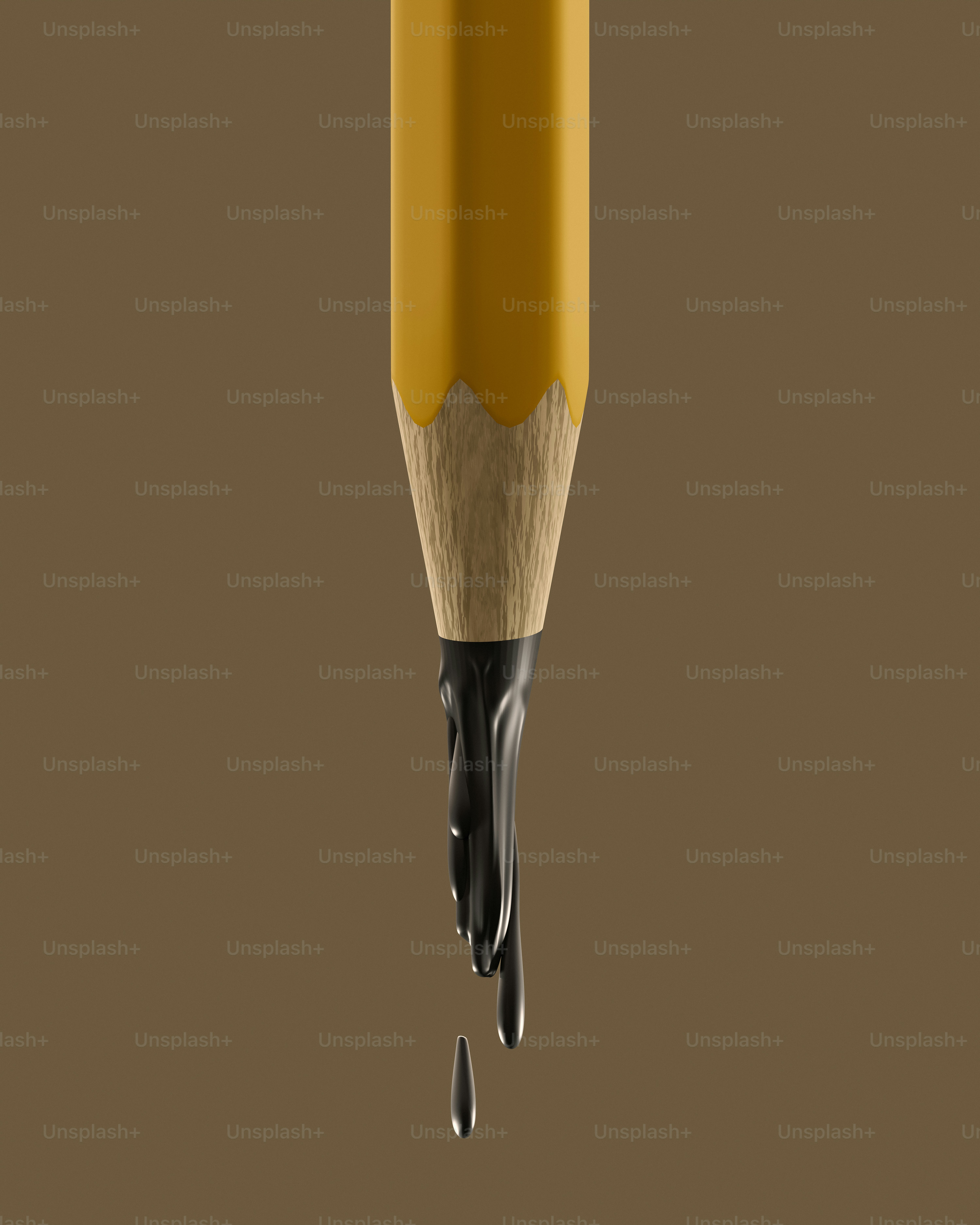 Pencil dripping black ink.