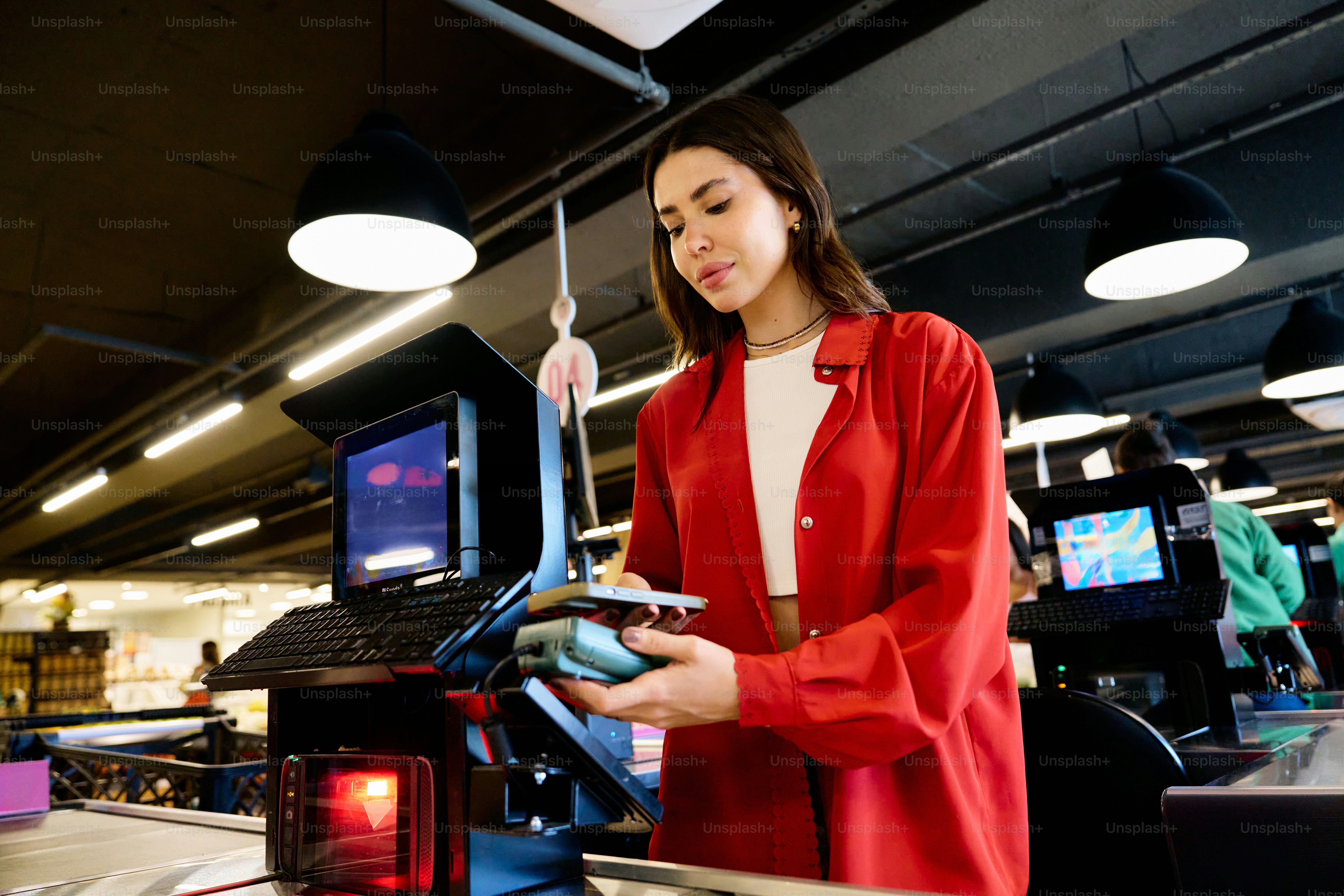Cashier at counter