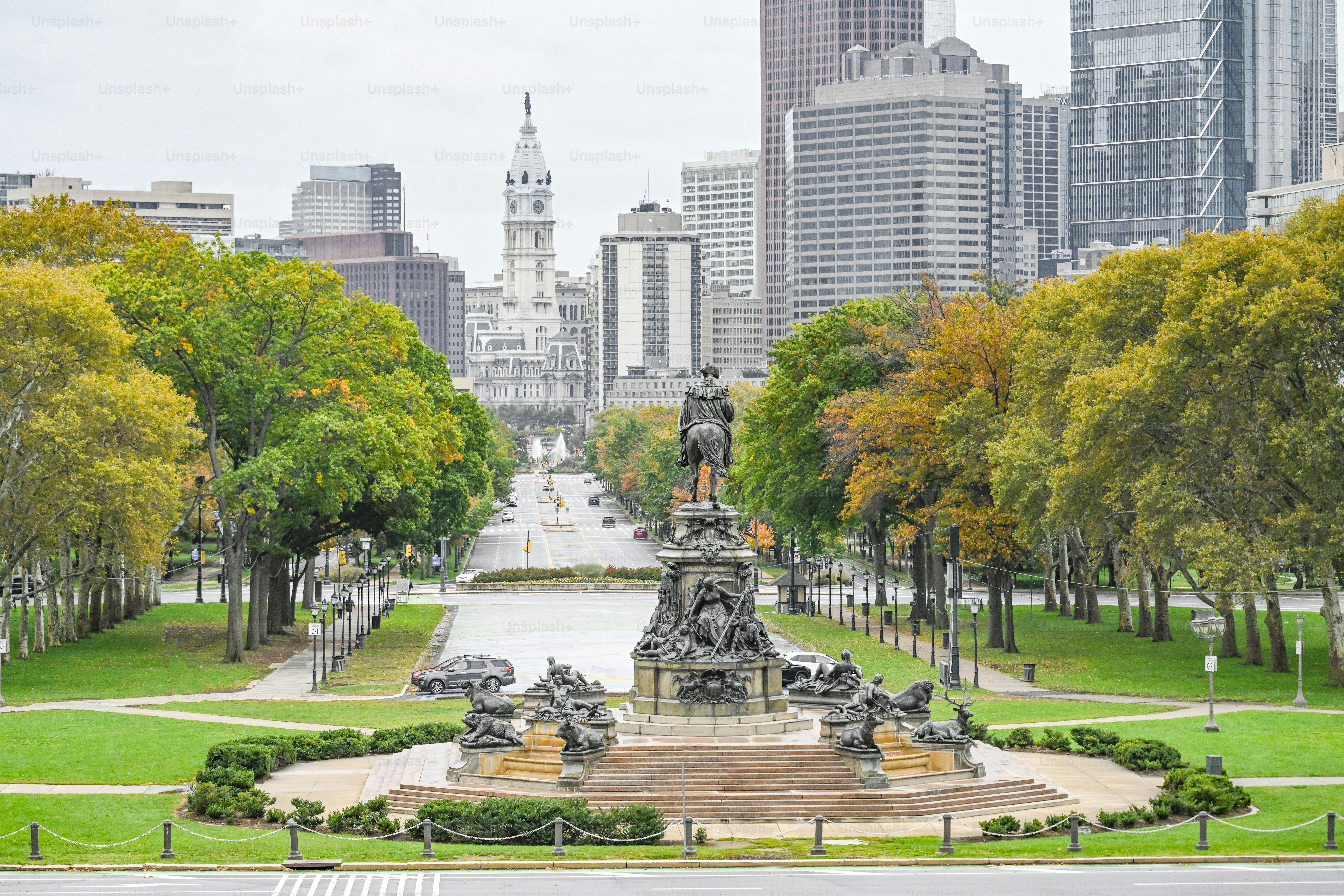 Vista del municipio nel centro della città di Filadelfia.