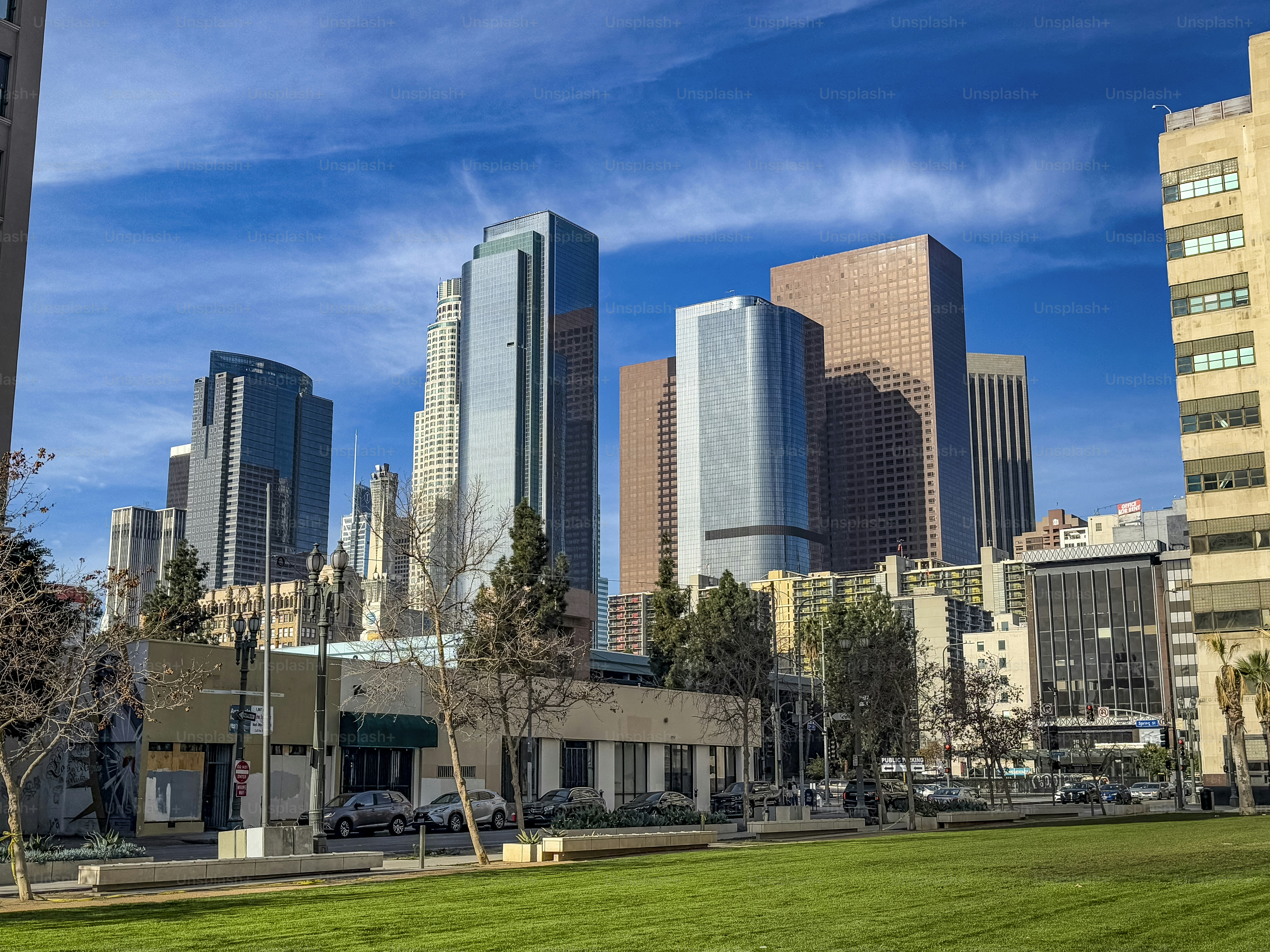 Los Angeles Shot From 2nd and Main street POV at the Plaza De California