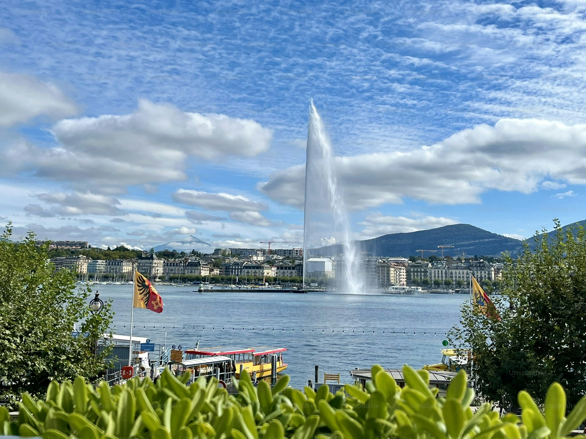 Switzerland- Geneva - Jet d’eau and Leman lake