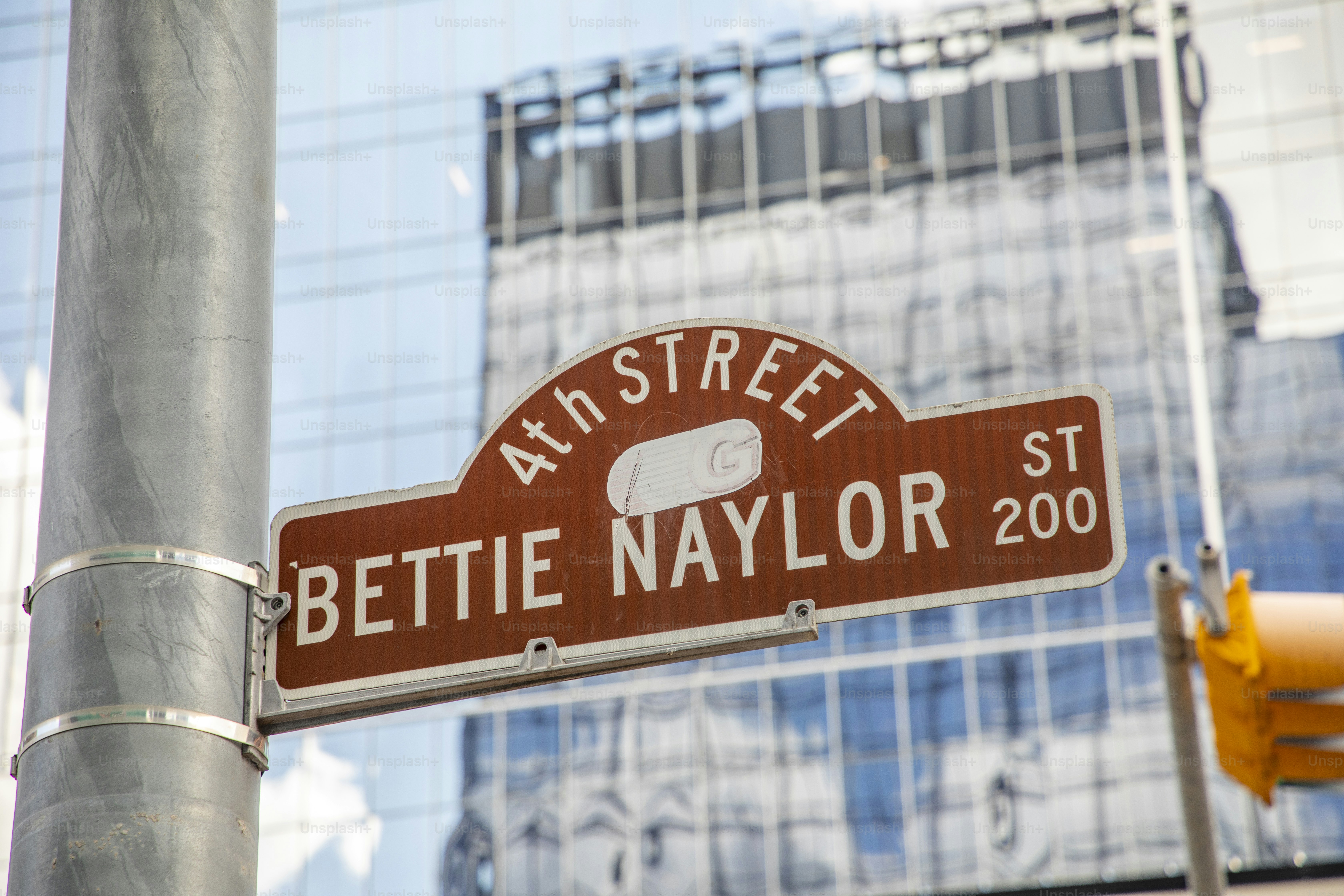 street sign 4th street at Bettie Naylor streert in the historic district in Austin, Texas, USA