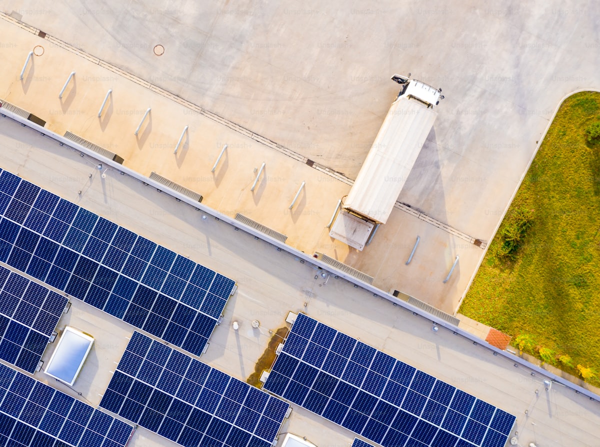 Factory rooftop solar panels low-carbon industry