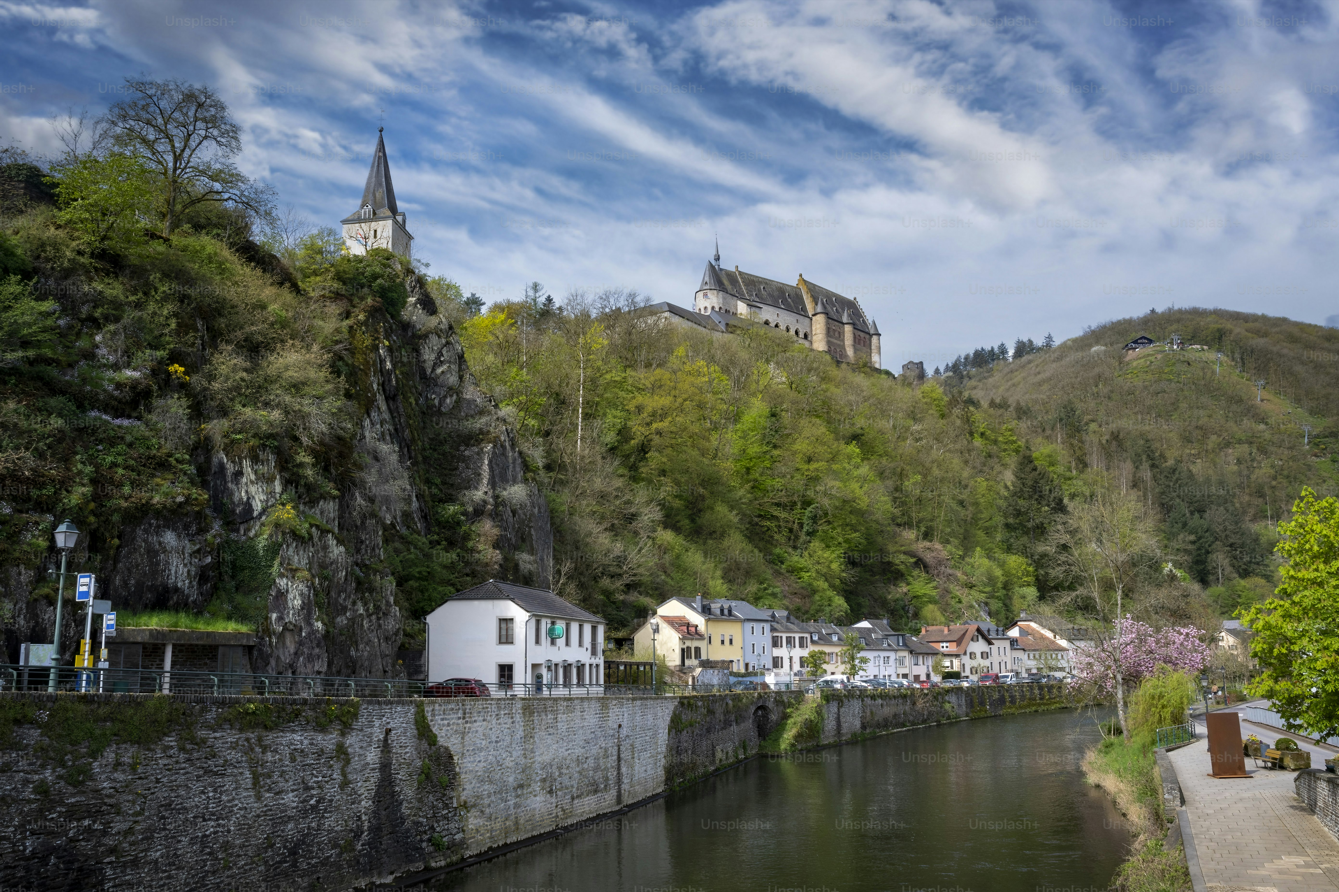 View across the Our river in north-eastern Luxembourg