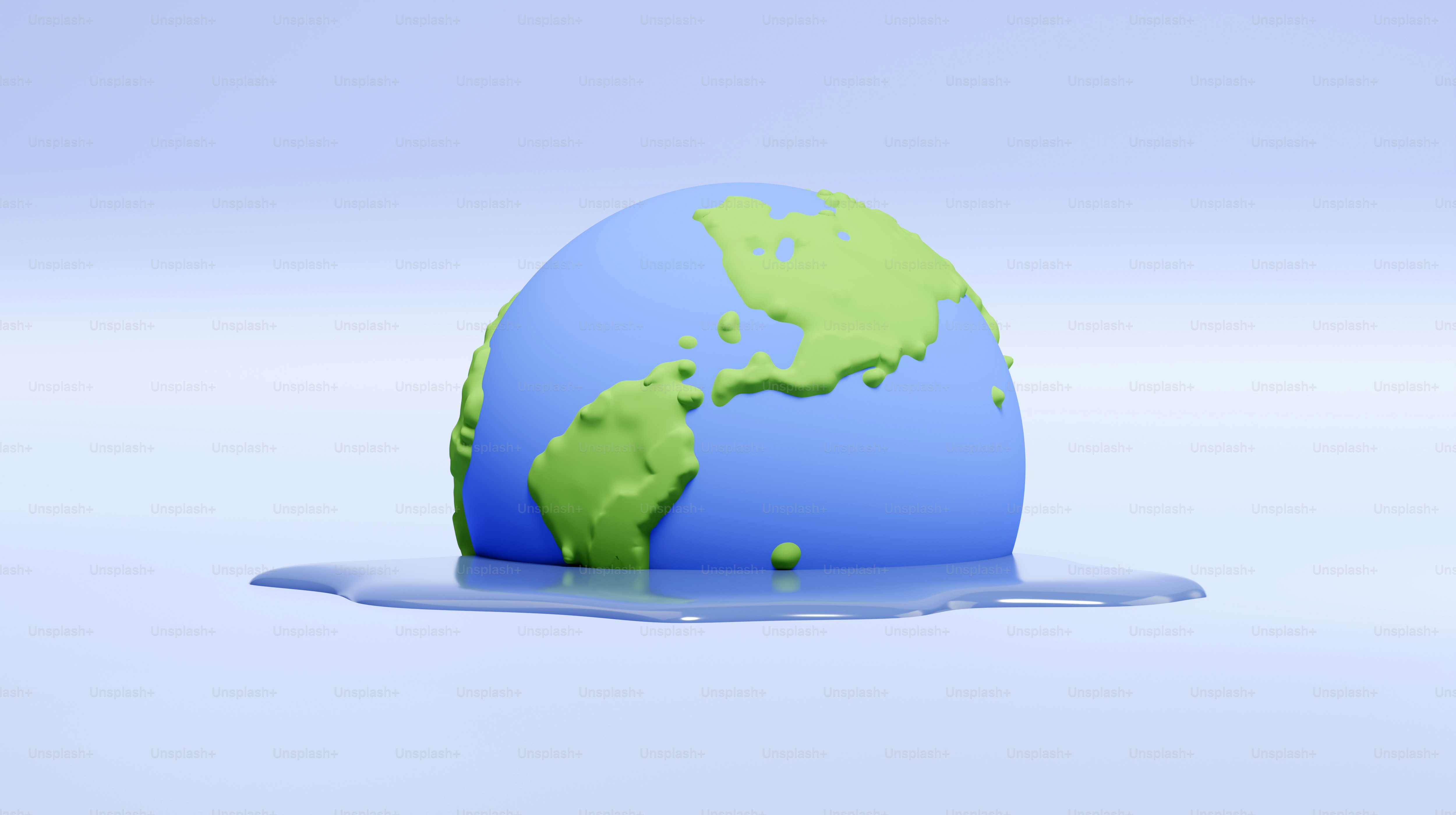 The earth is melting into the water.