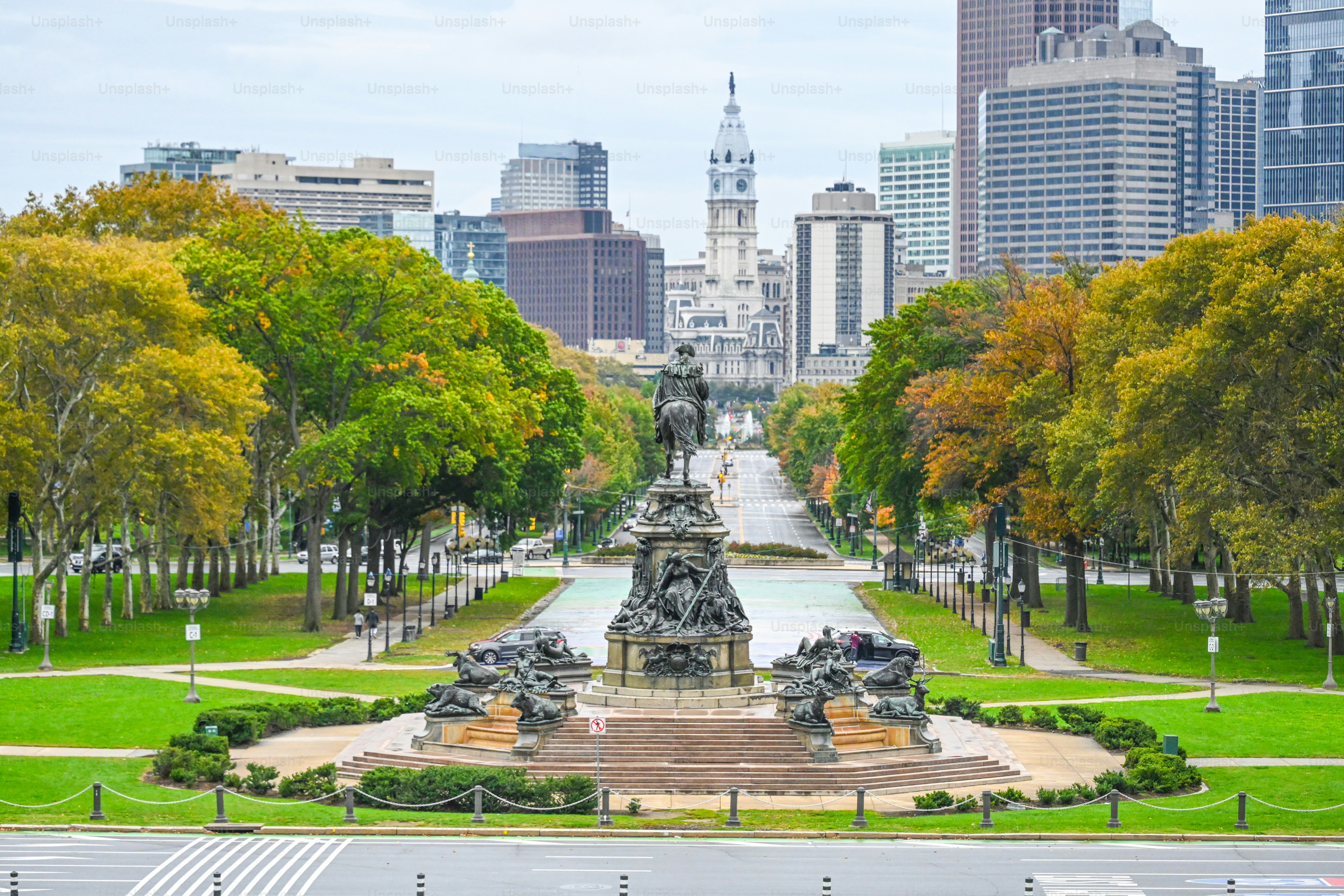 Ayuntamiento, centro de la ciudad de Filadelfia. Otoño