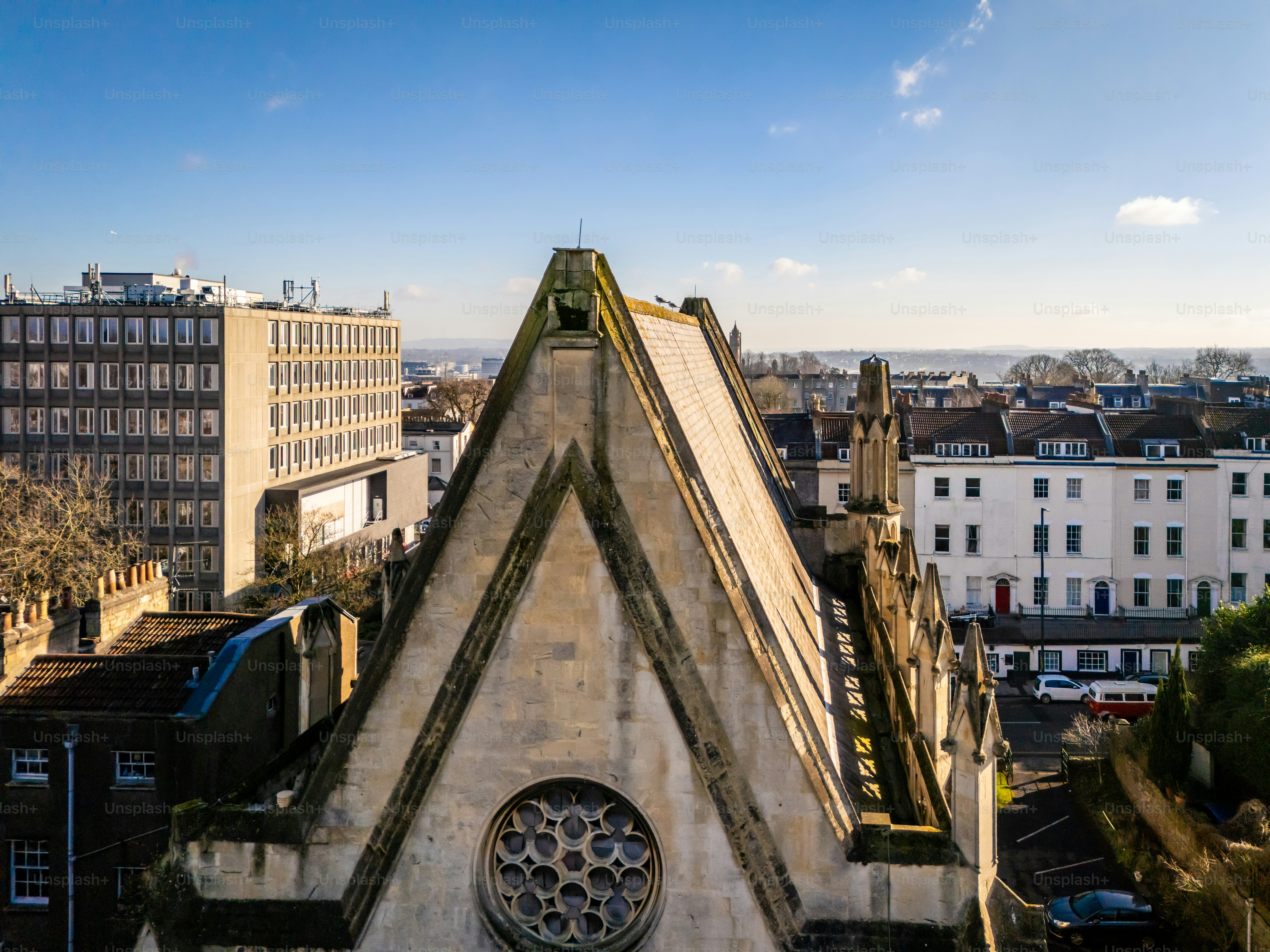 Roof detail of Buckingham Chapel in Clifton, Bristol