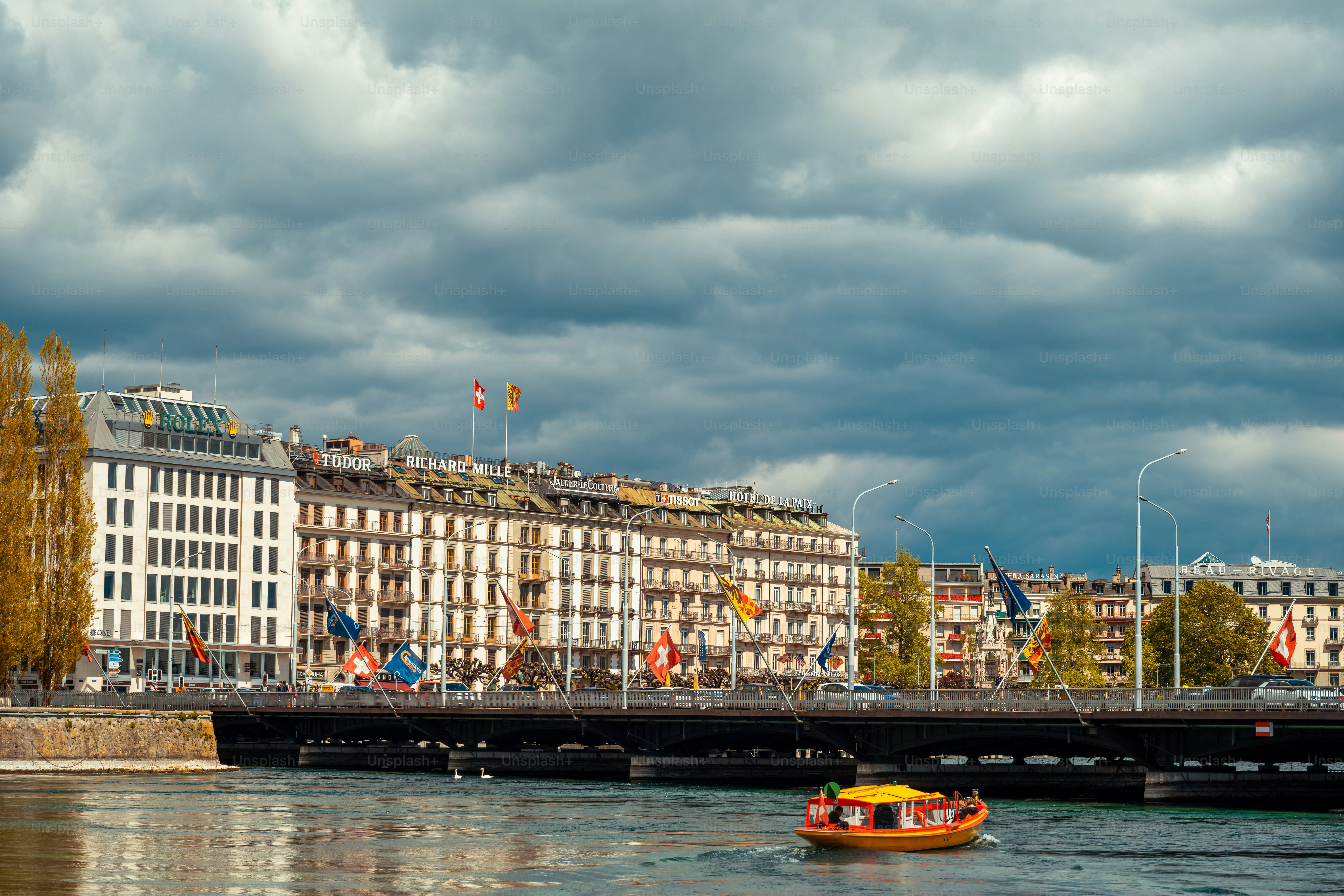 Aerial view of Geneva city, Switzerland