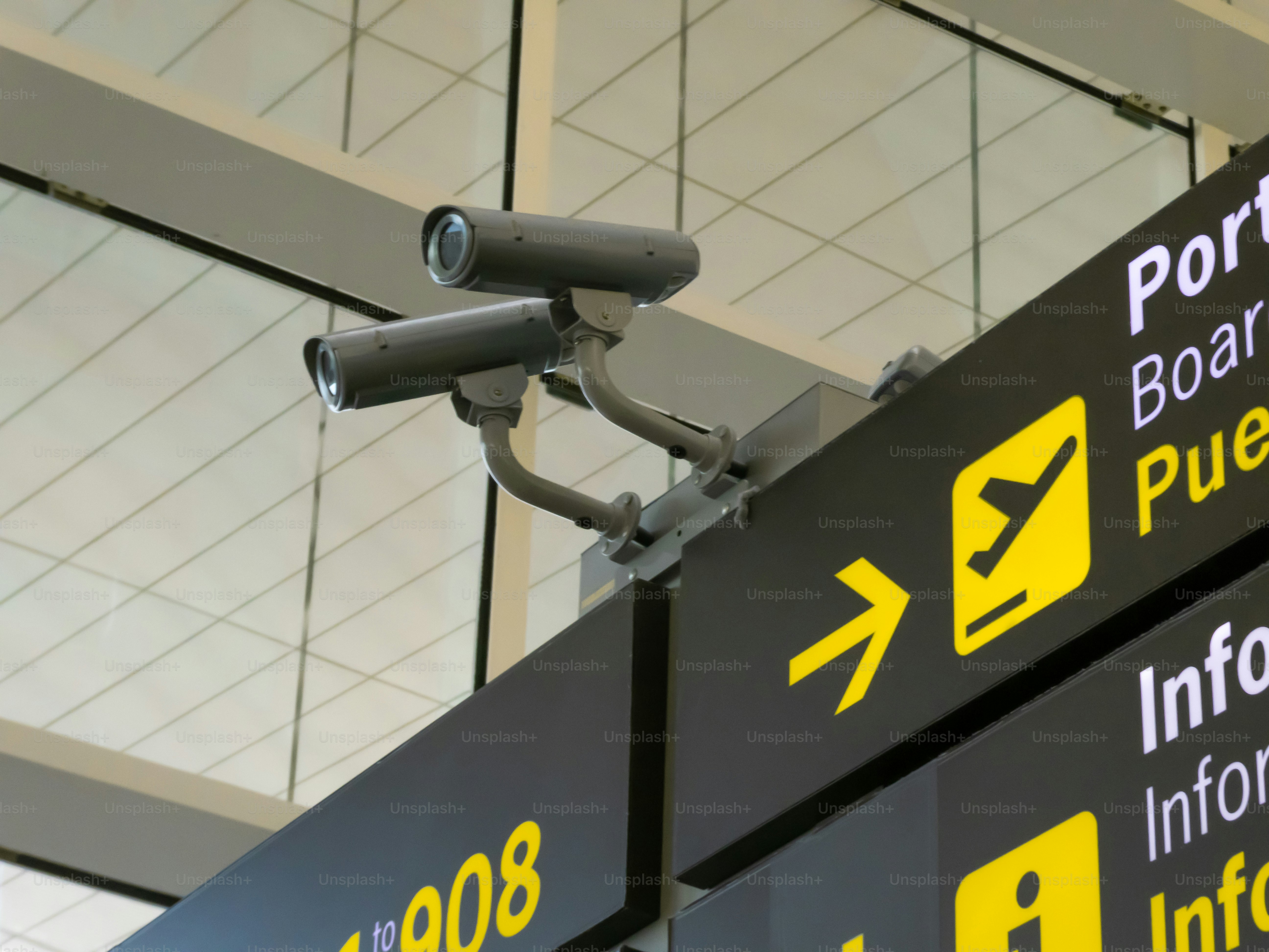 Security cameras at the airport