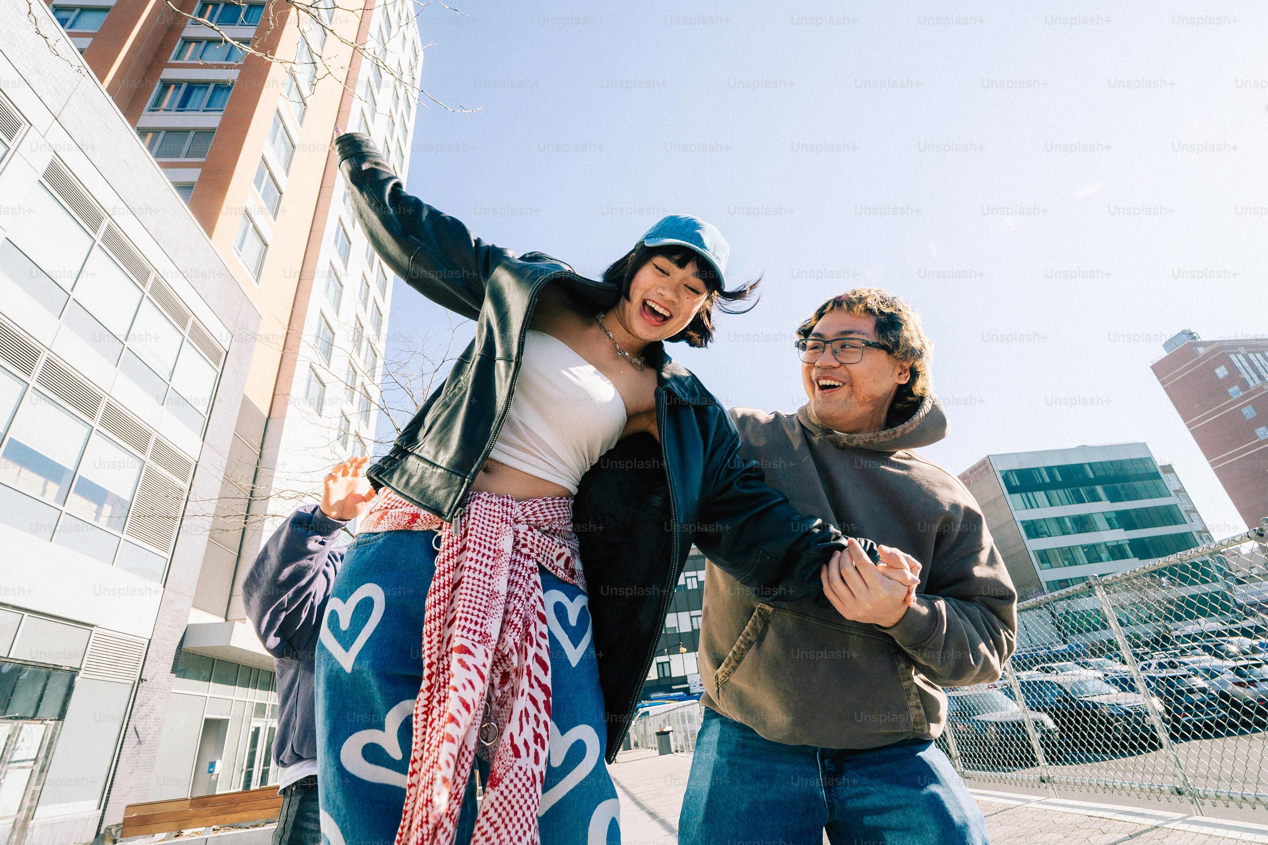 Friends celebrate together with joy and excitement.