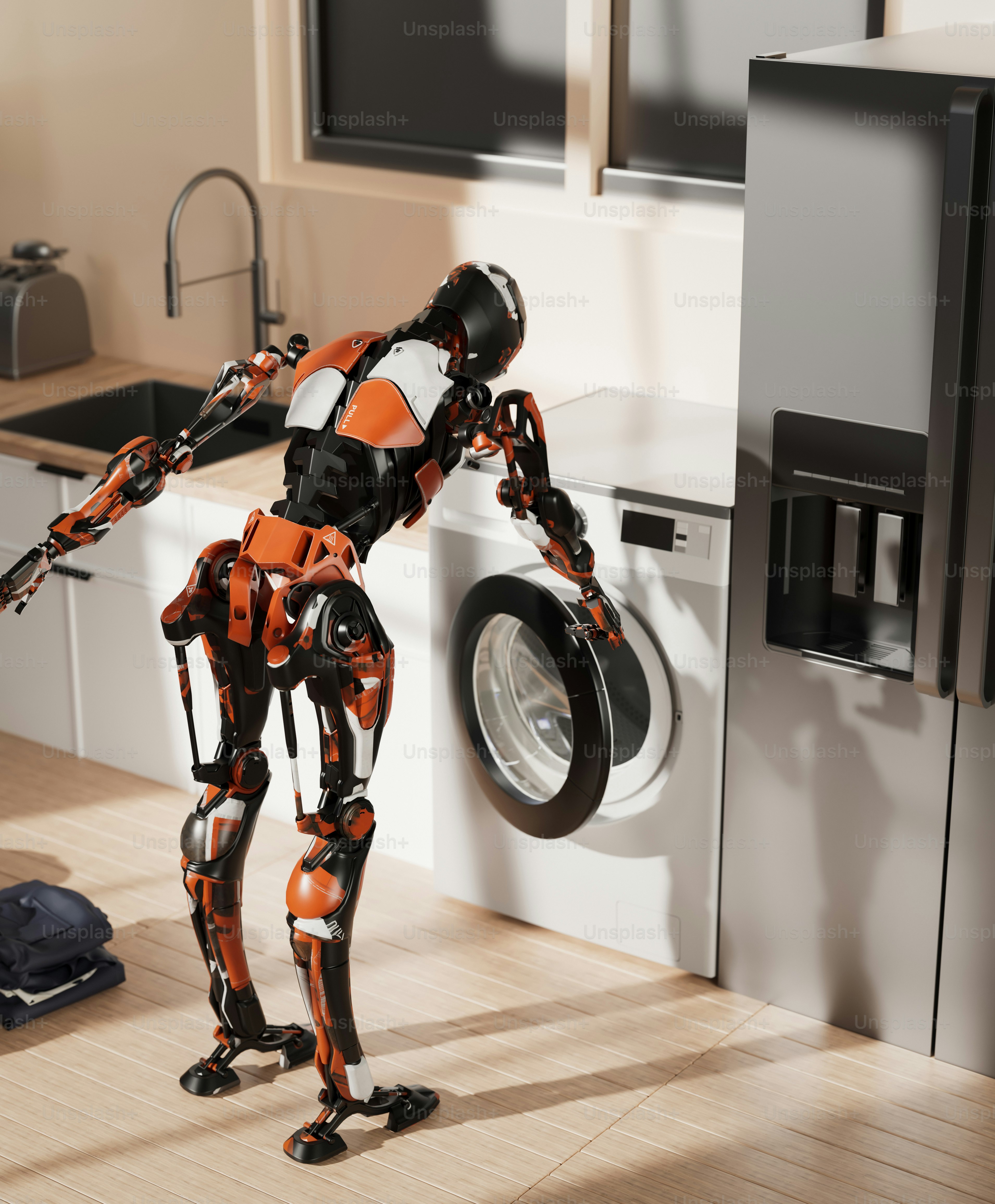 A robot helping with laundry.