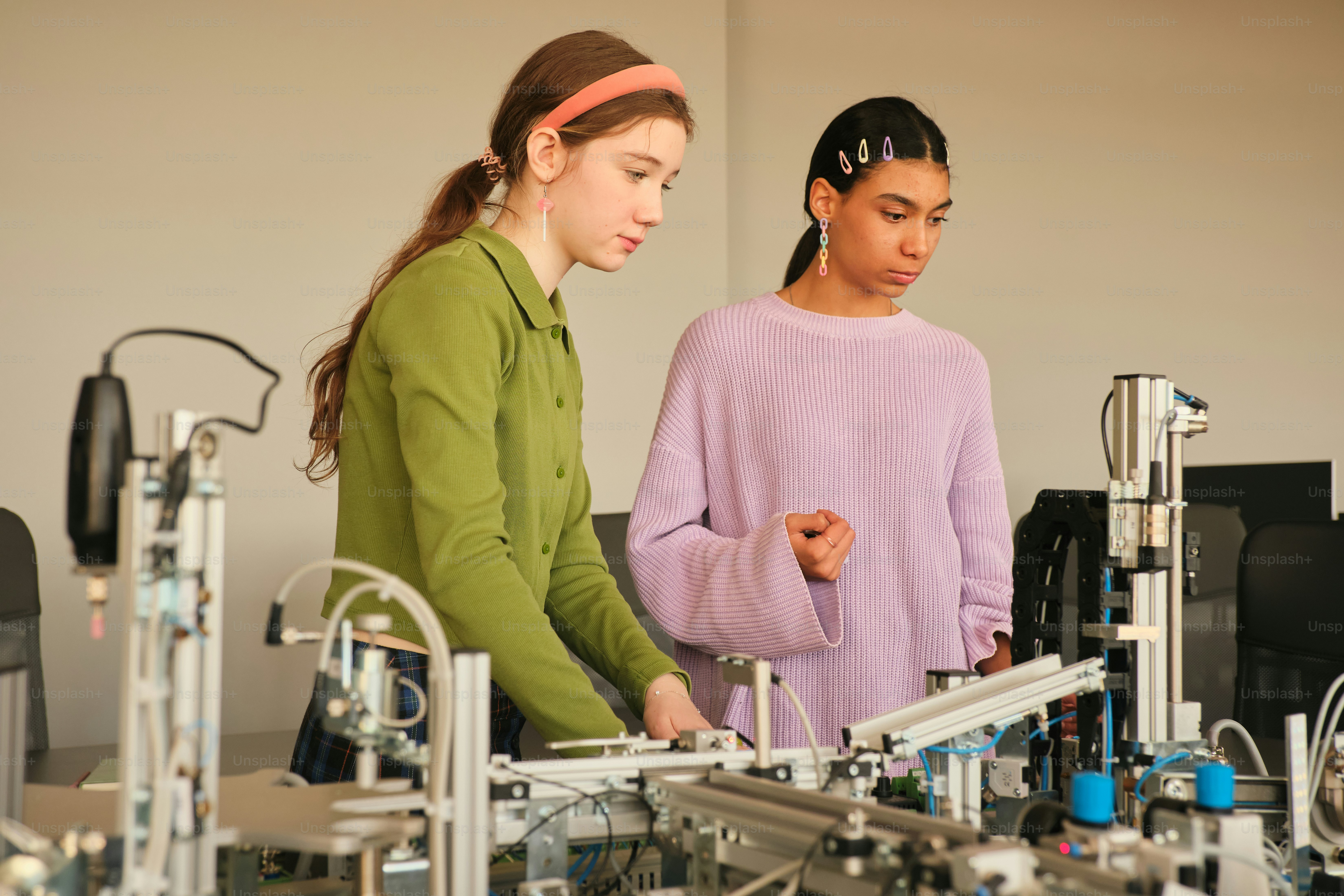 Students are working on a robotics project together. photo – Technology ...