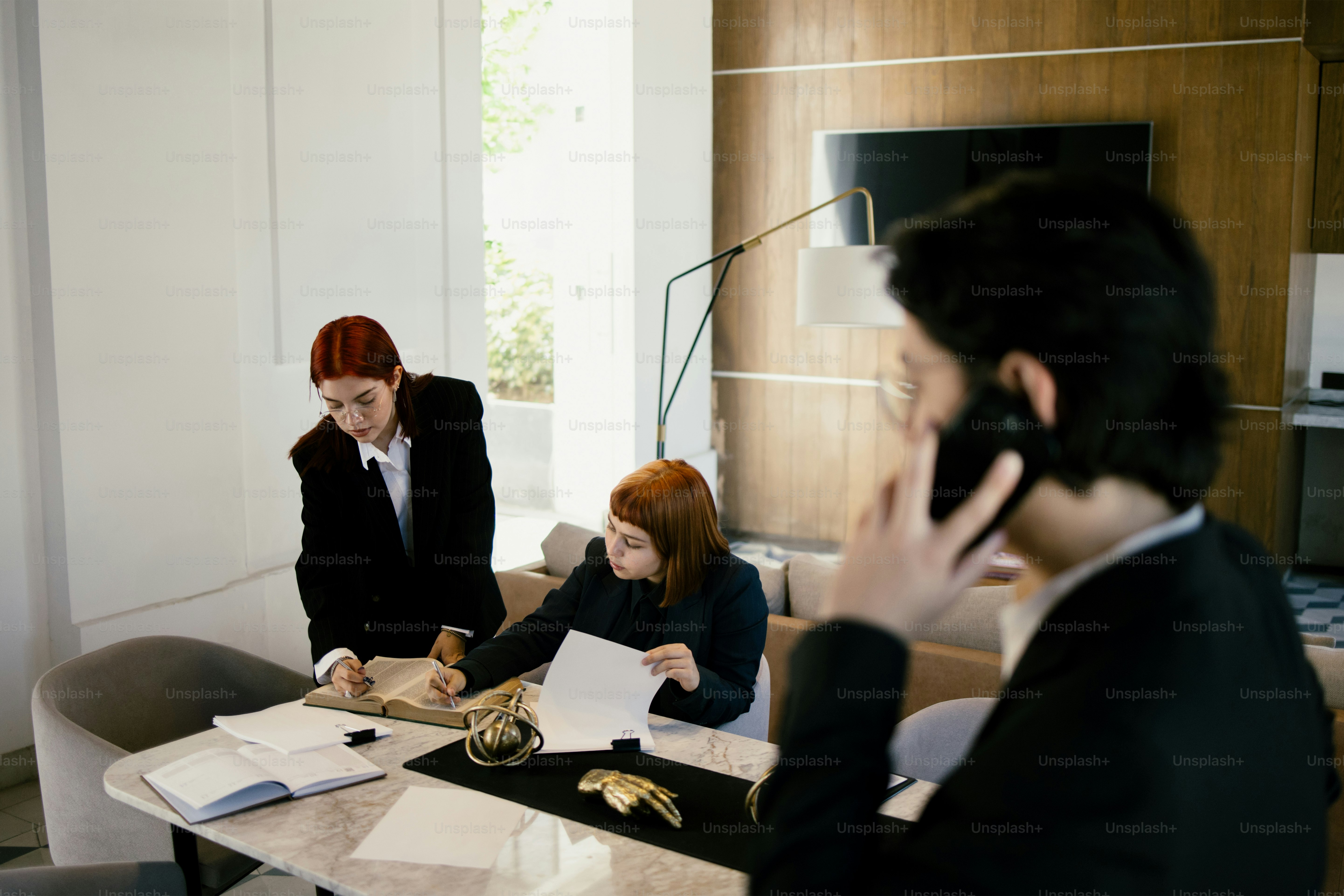 Business people are working together in an office.